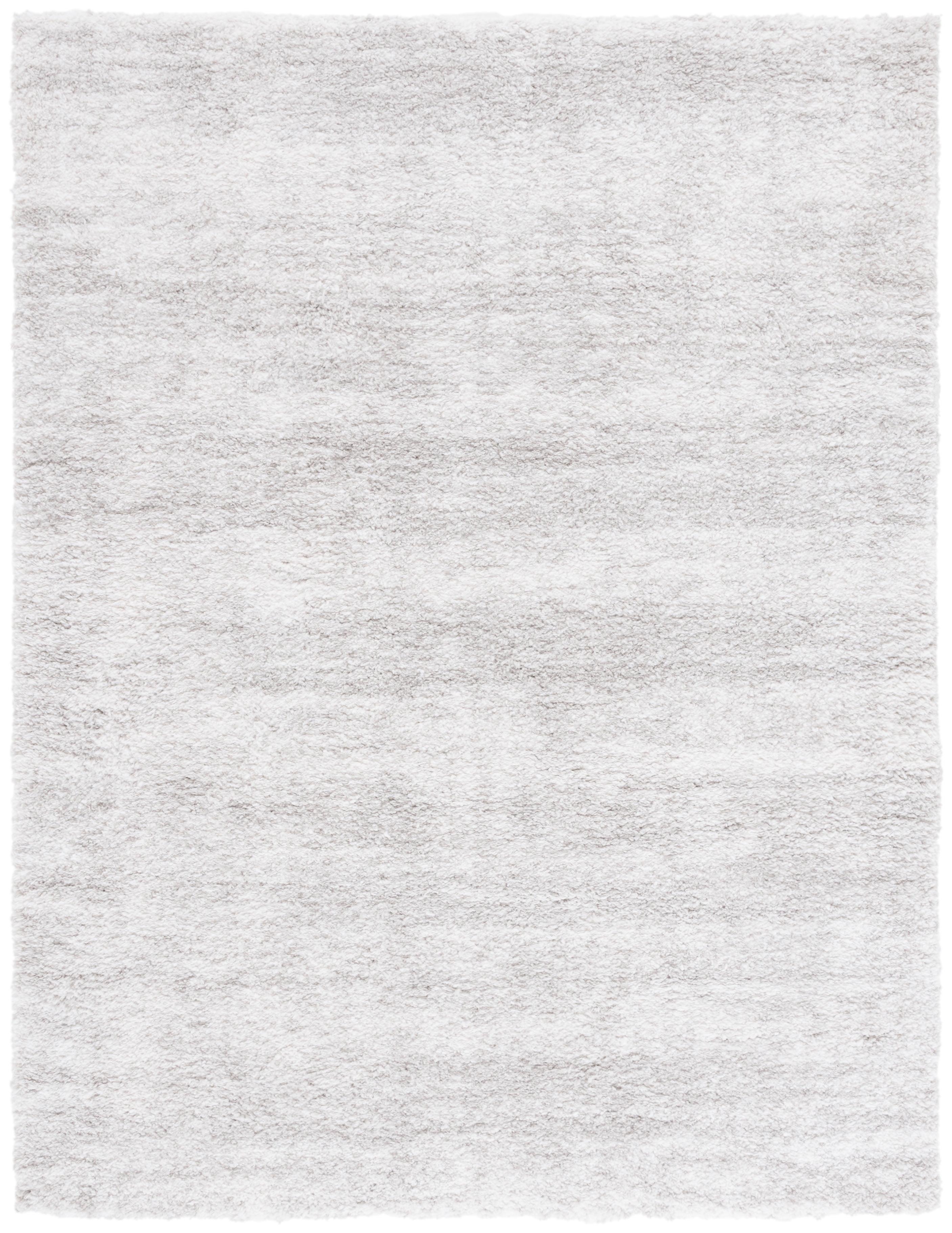 Gray and Ivory Rectangular Synthetic Shag Area Rug, 5'3" x 7'6"