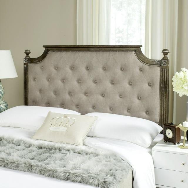 SAFAVIEH Rustic Wood Tufted Upholstered Headboard, Queen, Taupe