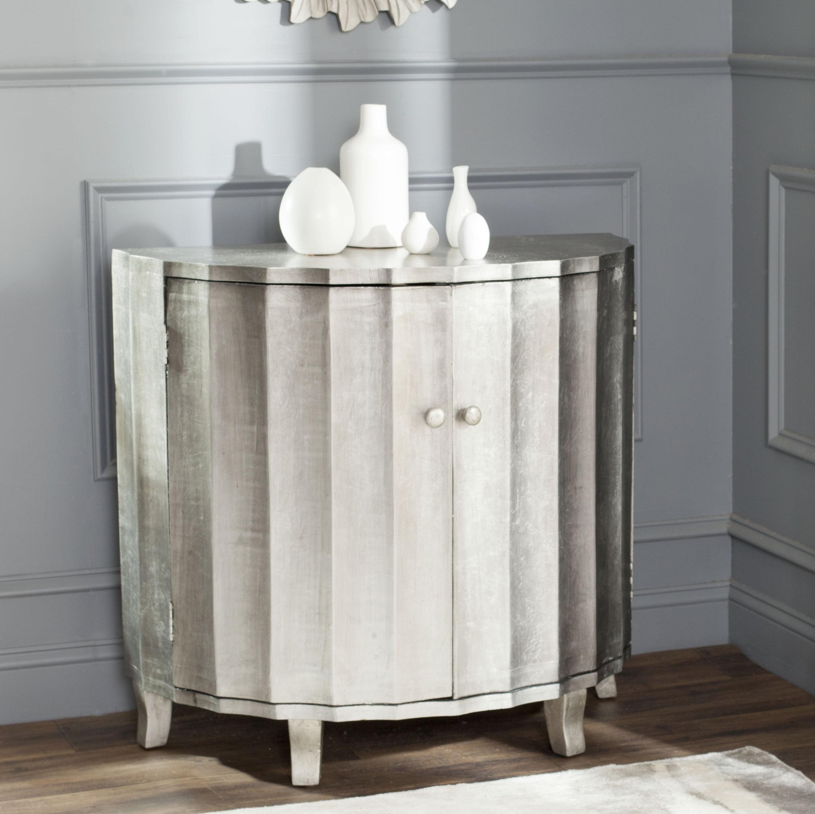 Rutherford Demilune Cabinet - AMH1516 - Silver - Safavieh Couture