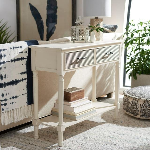Ryder 2 Drawer Console Table - Distressed White/Greige - Safavieh