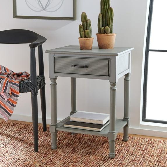 Ryder 1 Drawer Accent Table - Distressed Grey - Safavieh