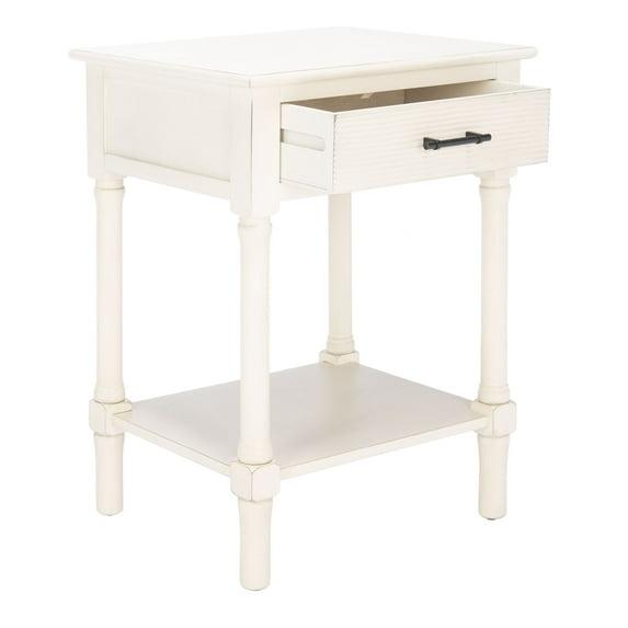 Ryder 1 Drawer Accent Table - Distressed White - Safavieh