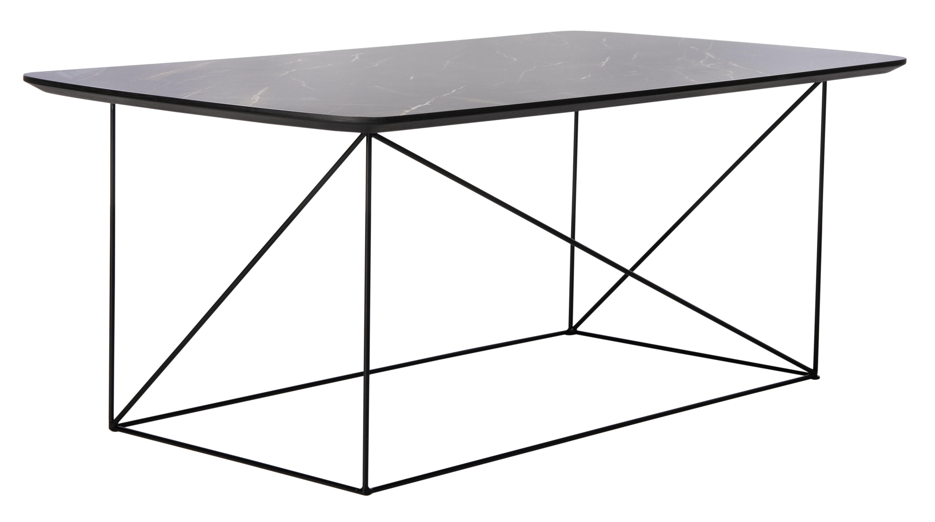 Transitional Black & Gray Rectangular Wood Coffee Table