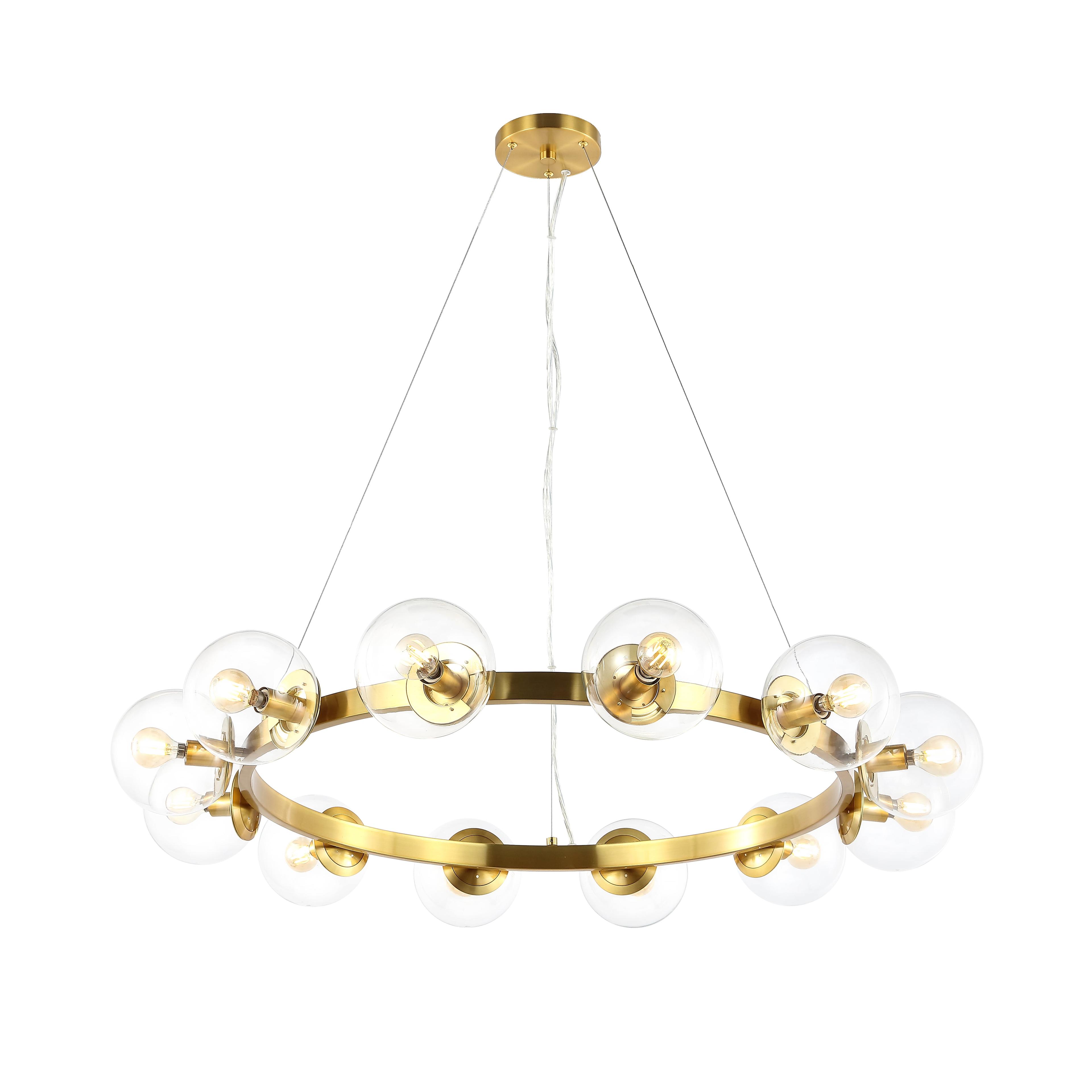 Rylian 12 Light 38" Chandelier - CHA4063 - Brass - Safavieh