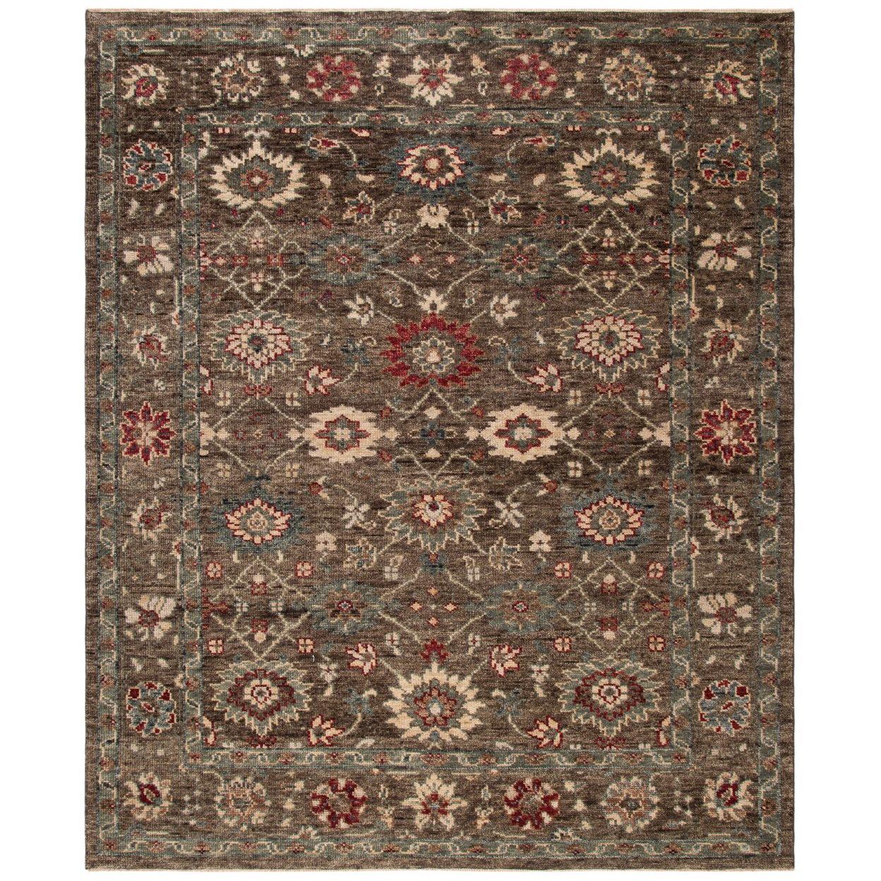 Samarkand Hand-Knotted Red Wool 6' x 9' Area Rug