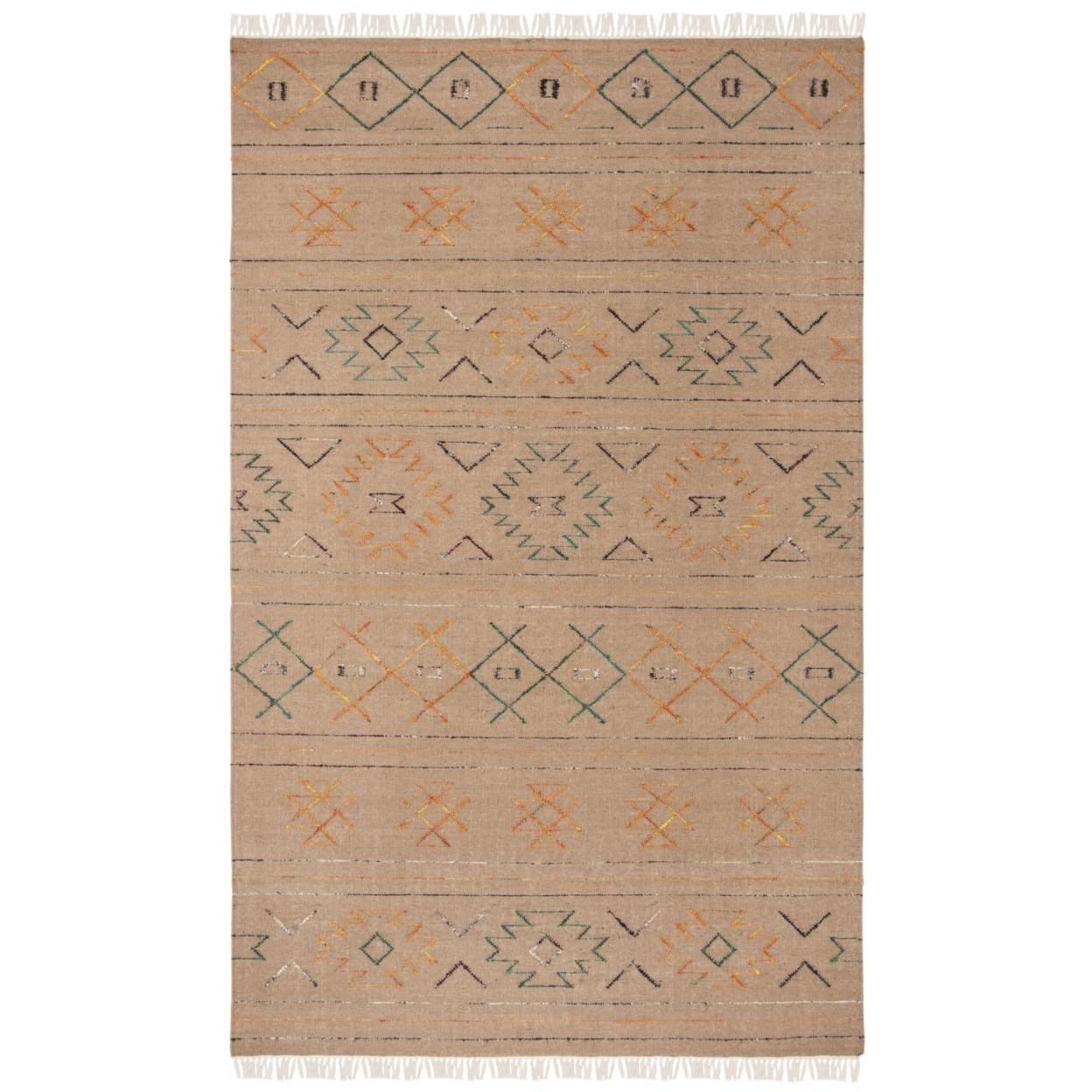 Safari Multicolor Hand-Knotted Wool Cotton Area Rug