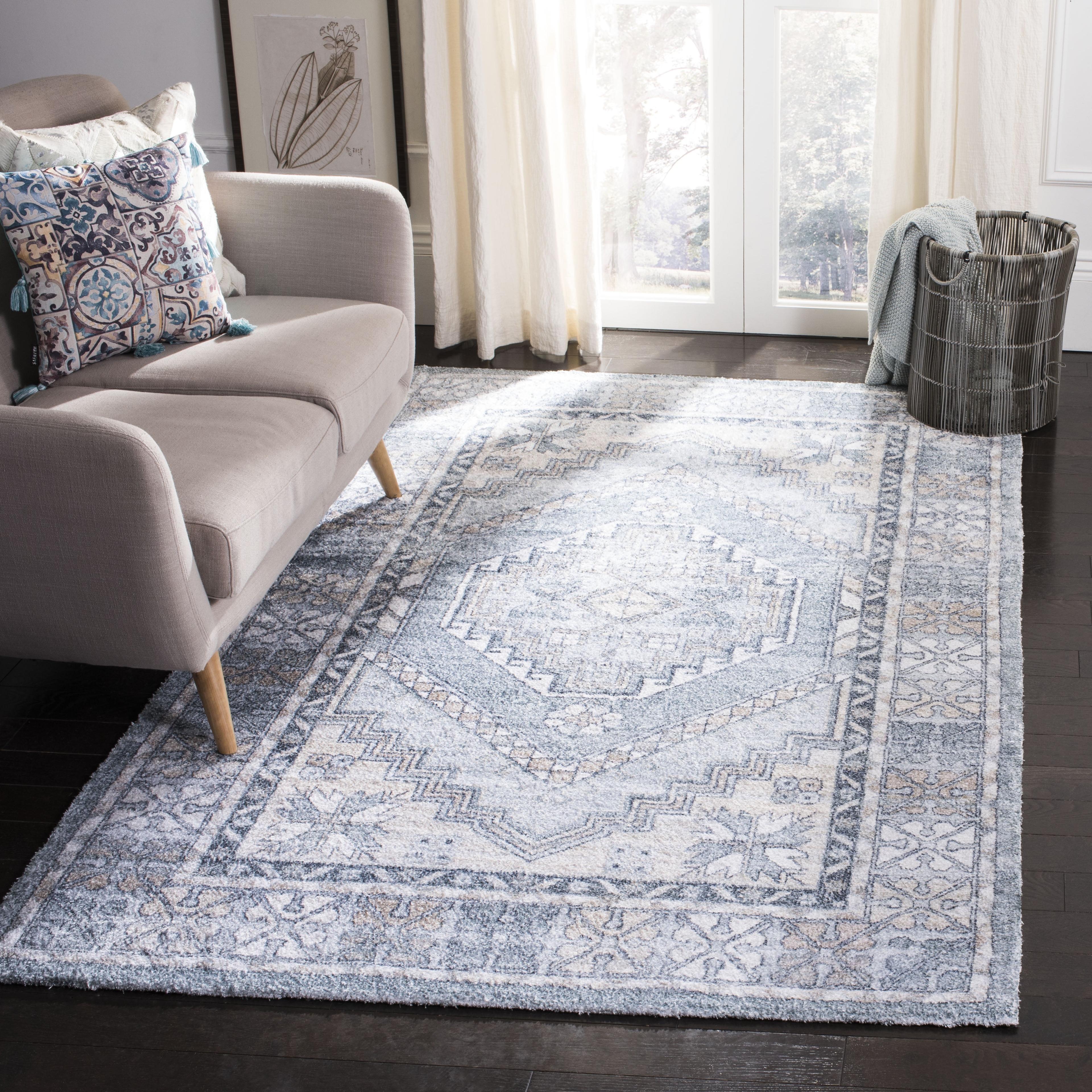 Mod Boho Grey & Ivory Oriental Wool Blend 5' x 8' Area Rug