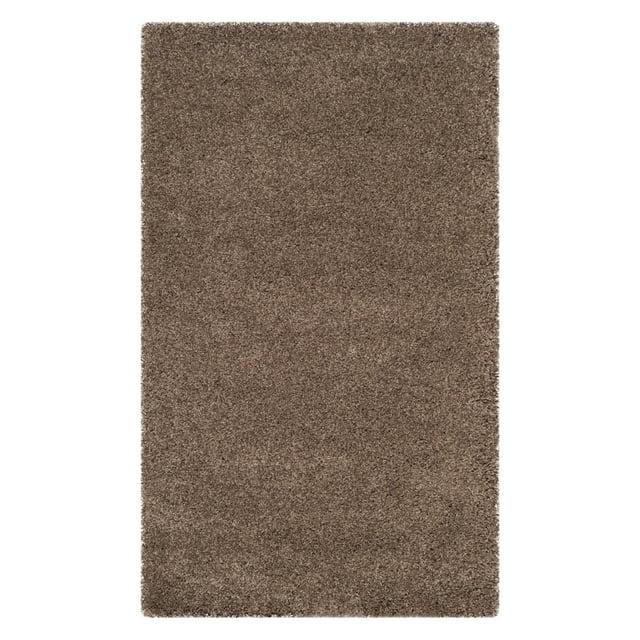 SAFAVIEH Santa Monica Chelsey Solid Shag Area Rug, Taupe, 9'6" x 13'