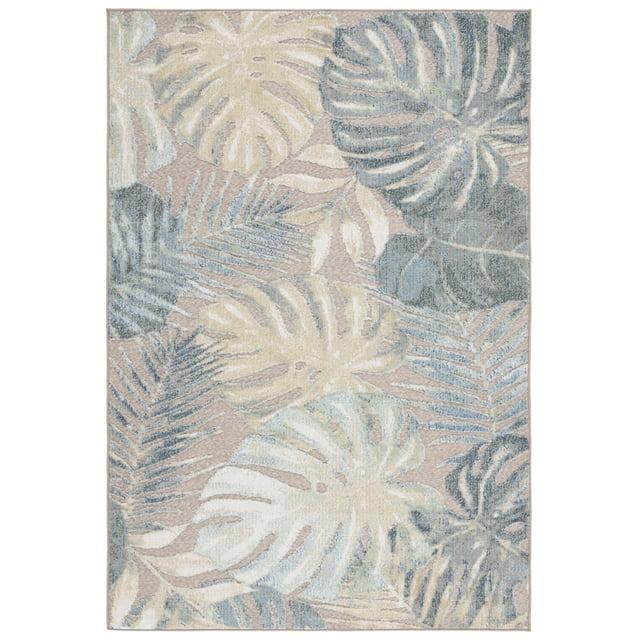 Sarasota SAR112 Power Loomed Indoor/Outdoor Area Rug - Light Green/Brown - 6'7"x6'7" - Safavieh.
