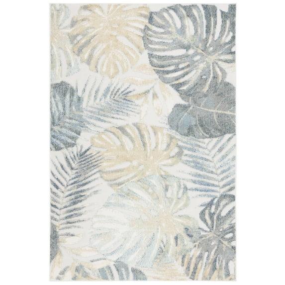 Sarasota SAR112 Power Loomed Area Rug - Light Green/Ivory - 4'5"x6'5" - Safavieh.