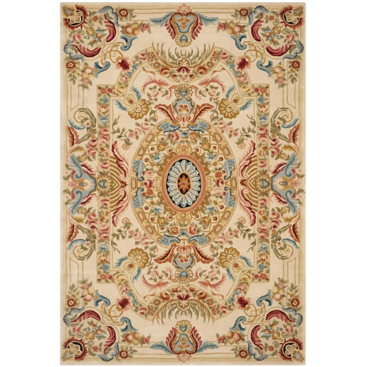 Savonnerie SAV202 Hand Tufted Area Rug - Sage/Beige - 6'x9' - Safavieh.