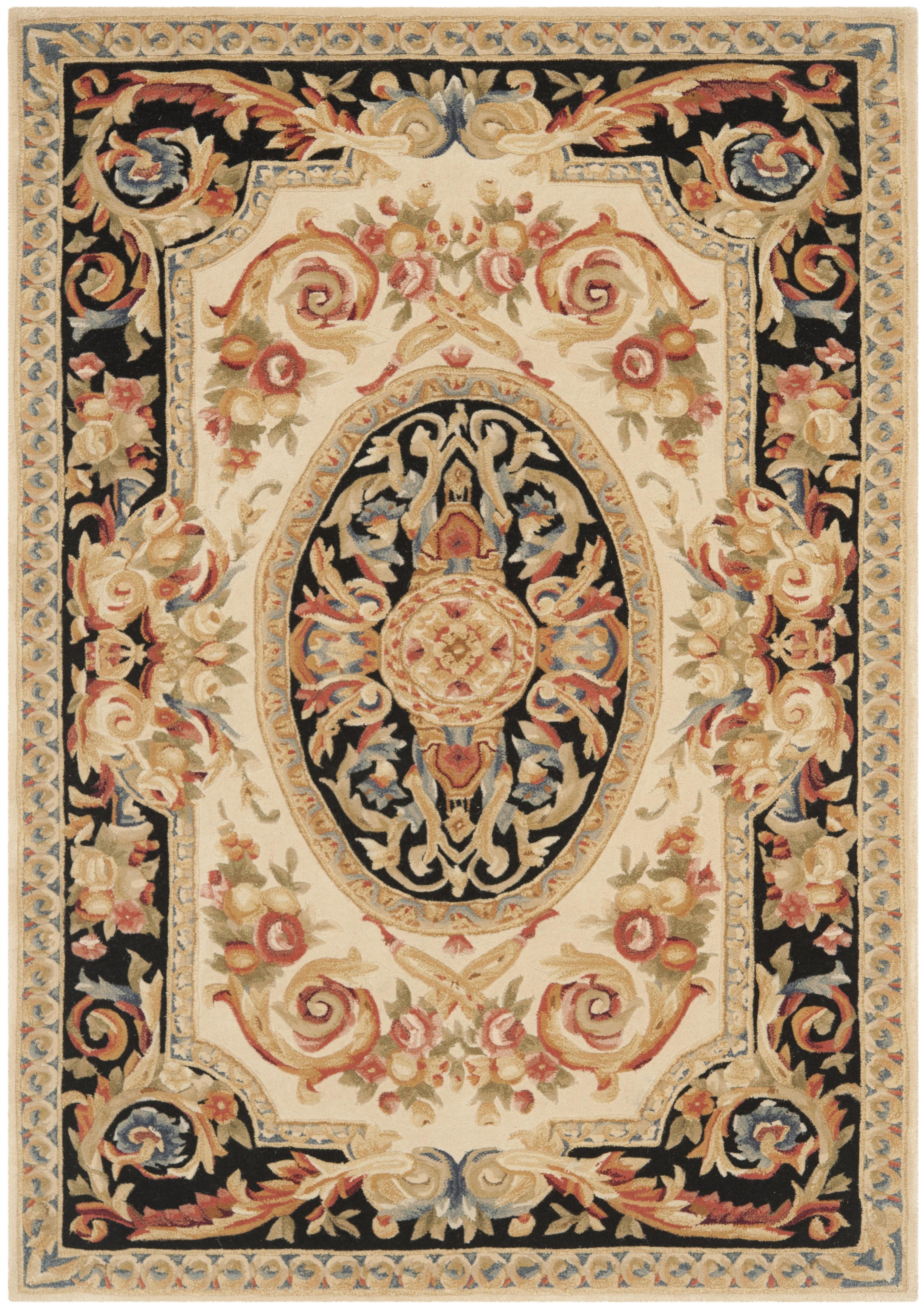 Savonnerie SAV206 Hand Tufted Area Rug - Ivory/Gold - 3'x5' - Safavieh.