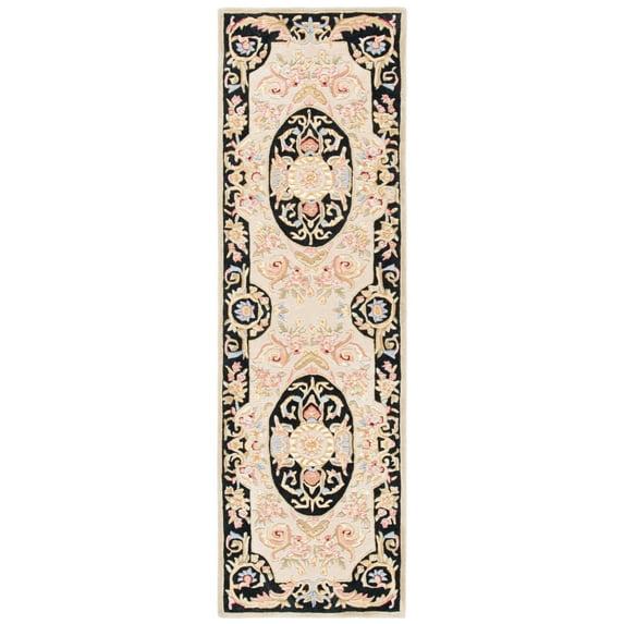 Savonnerie SAV206 Hand Tufted Runner Rug - Ivory/Gold - 2'6"x8' - Safavieh.