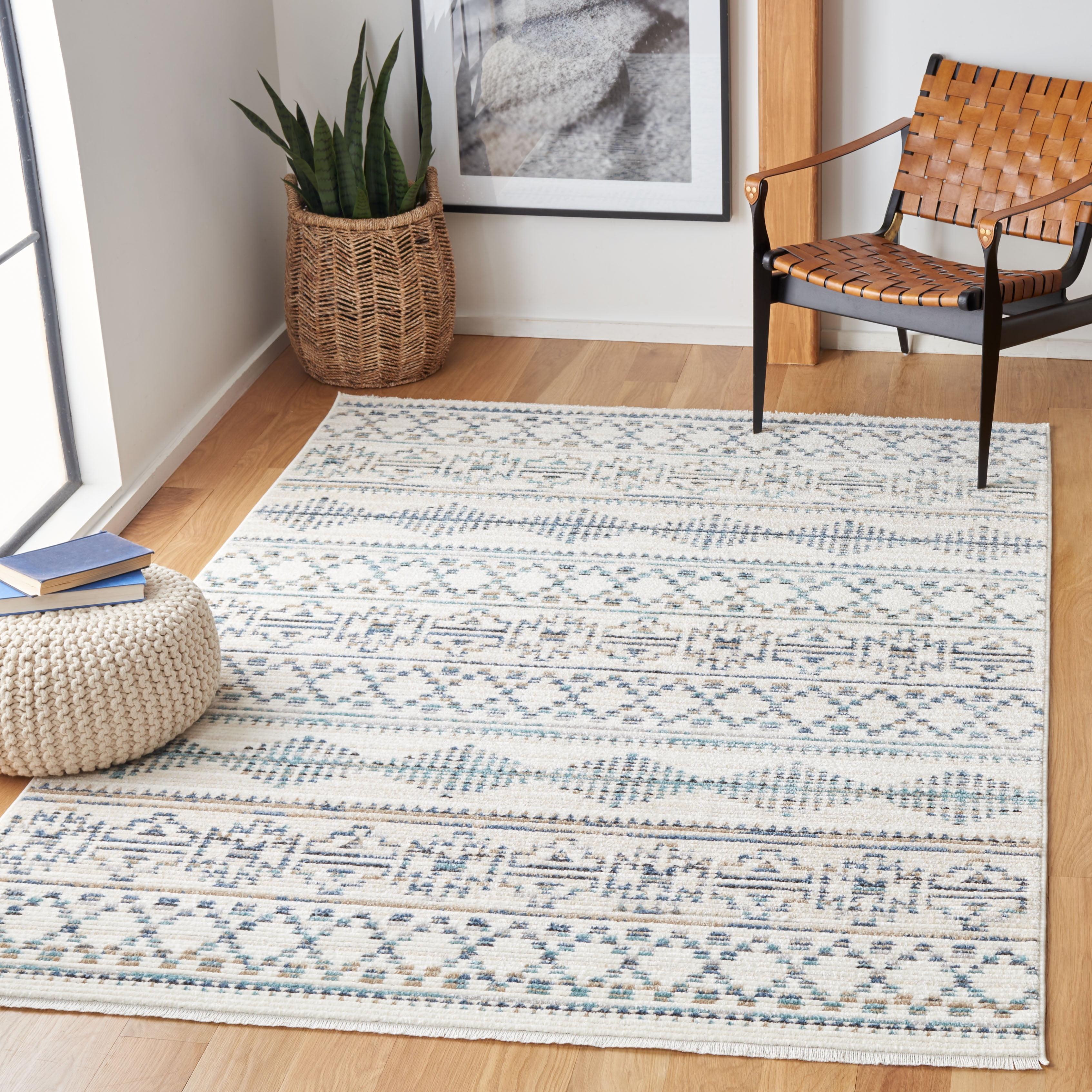 SAFAVIEH Sedona Collection SED807C Ivory / Blue Rug