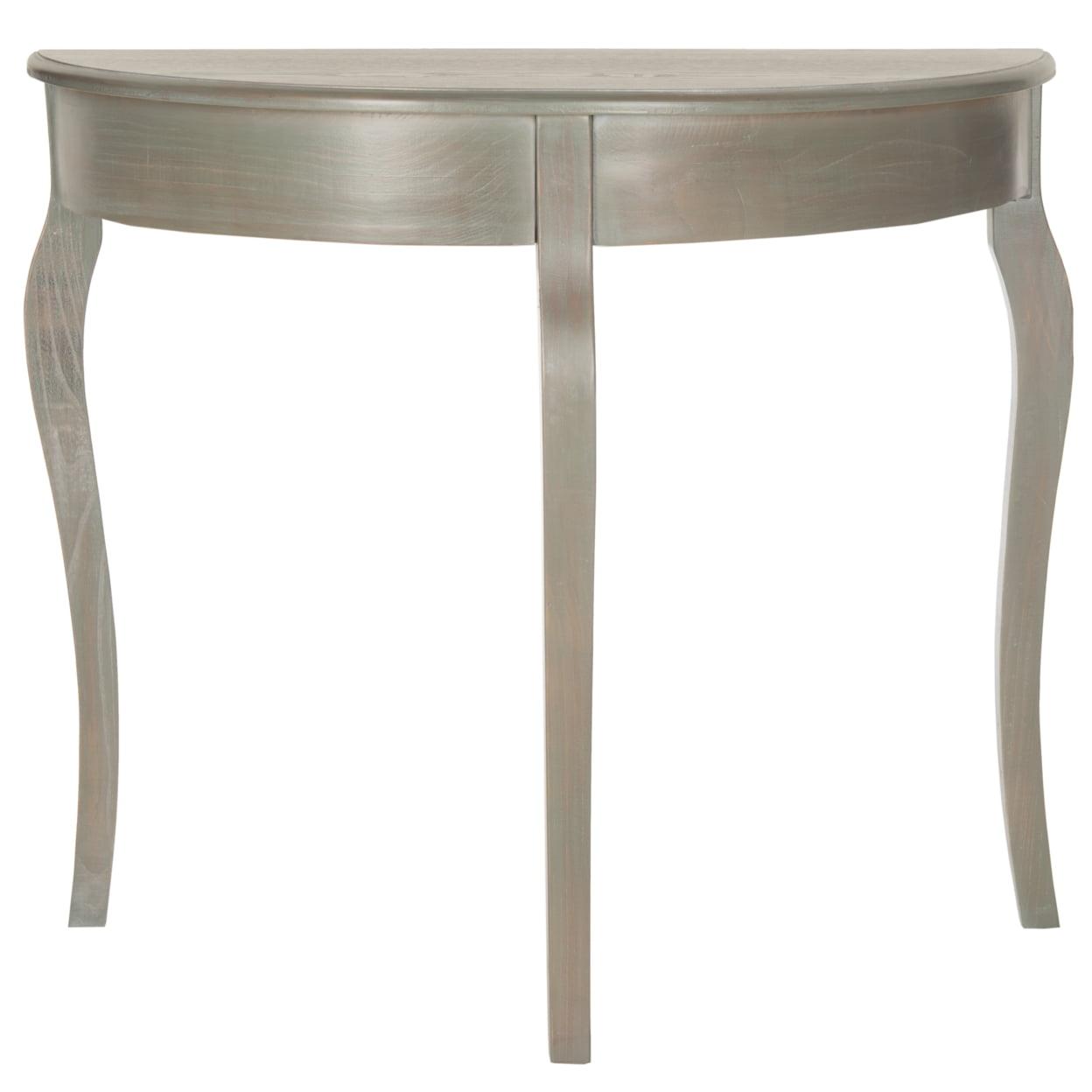 Ash Grey Elm Wood Demilune Console Table