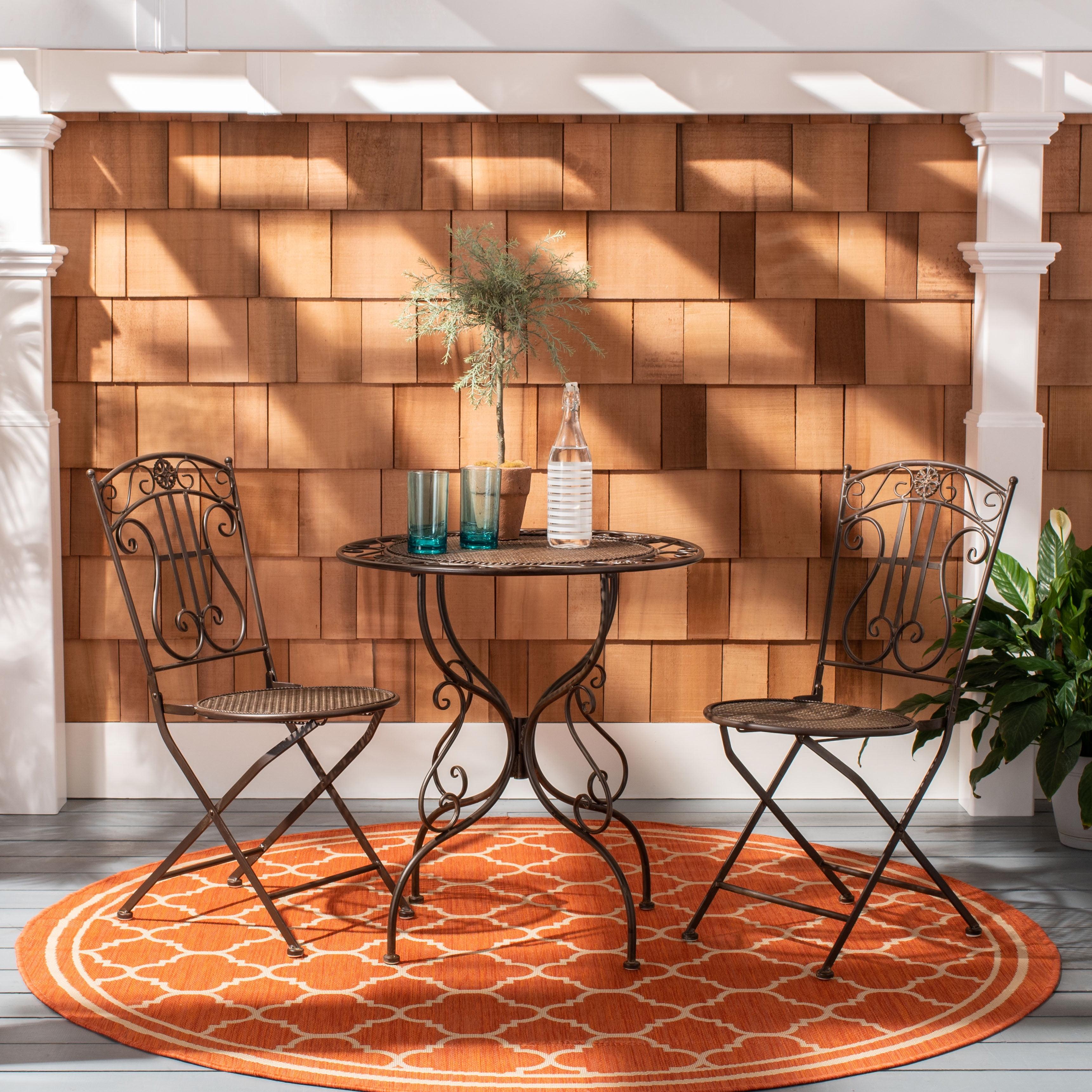 Semly 3 Pieces Patio Outdoor Bistro Set  - Safavieh