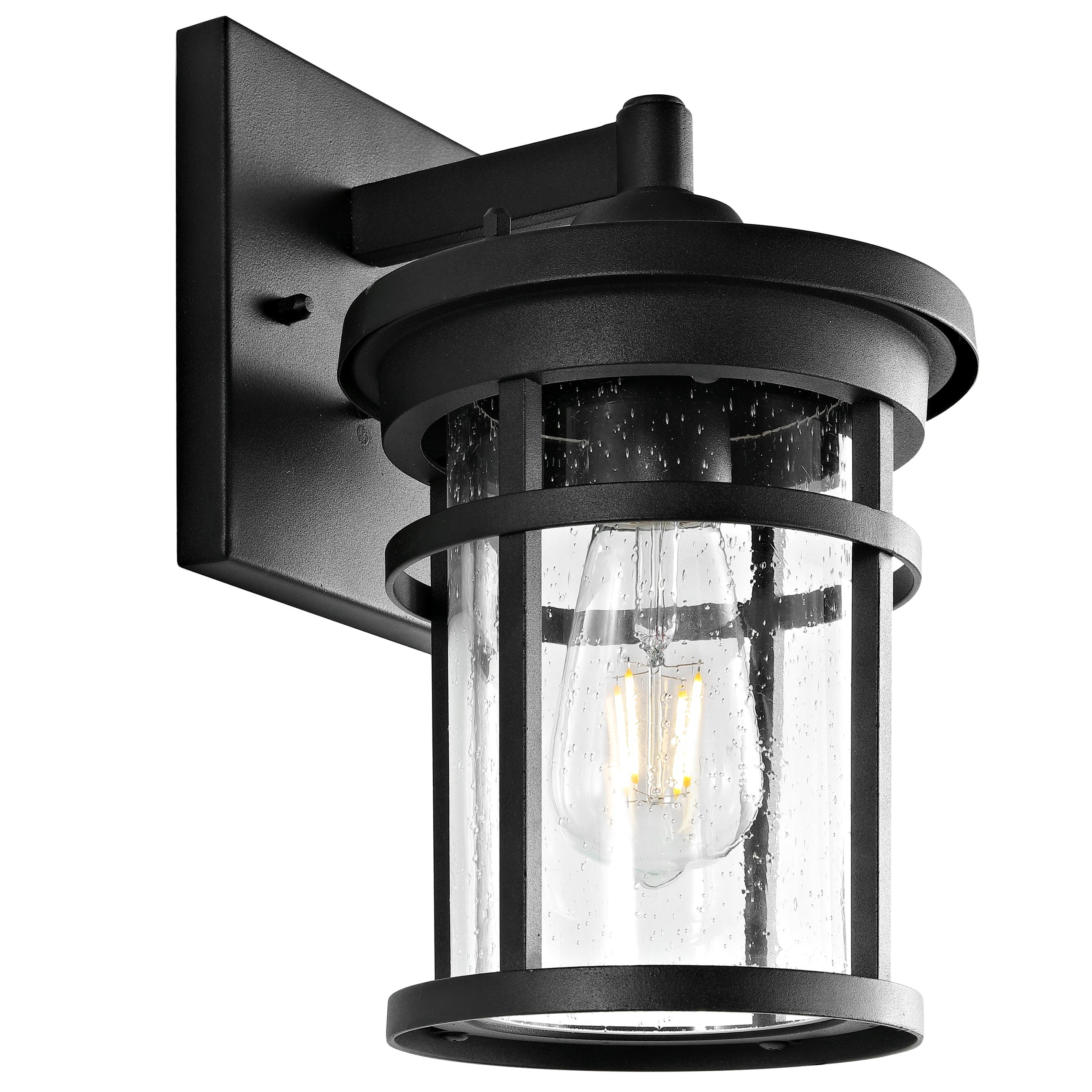 Elegant Black Metal Outdoor Wall Lantern with Clear Glass Shade