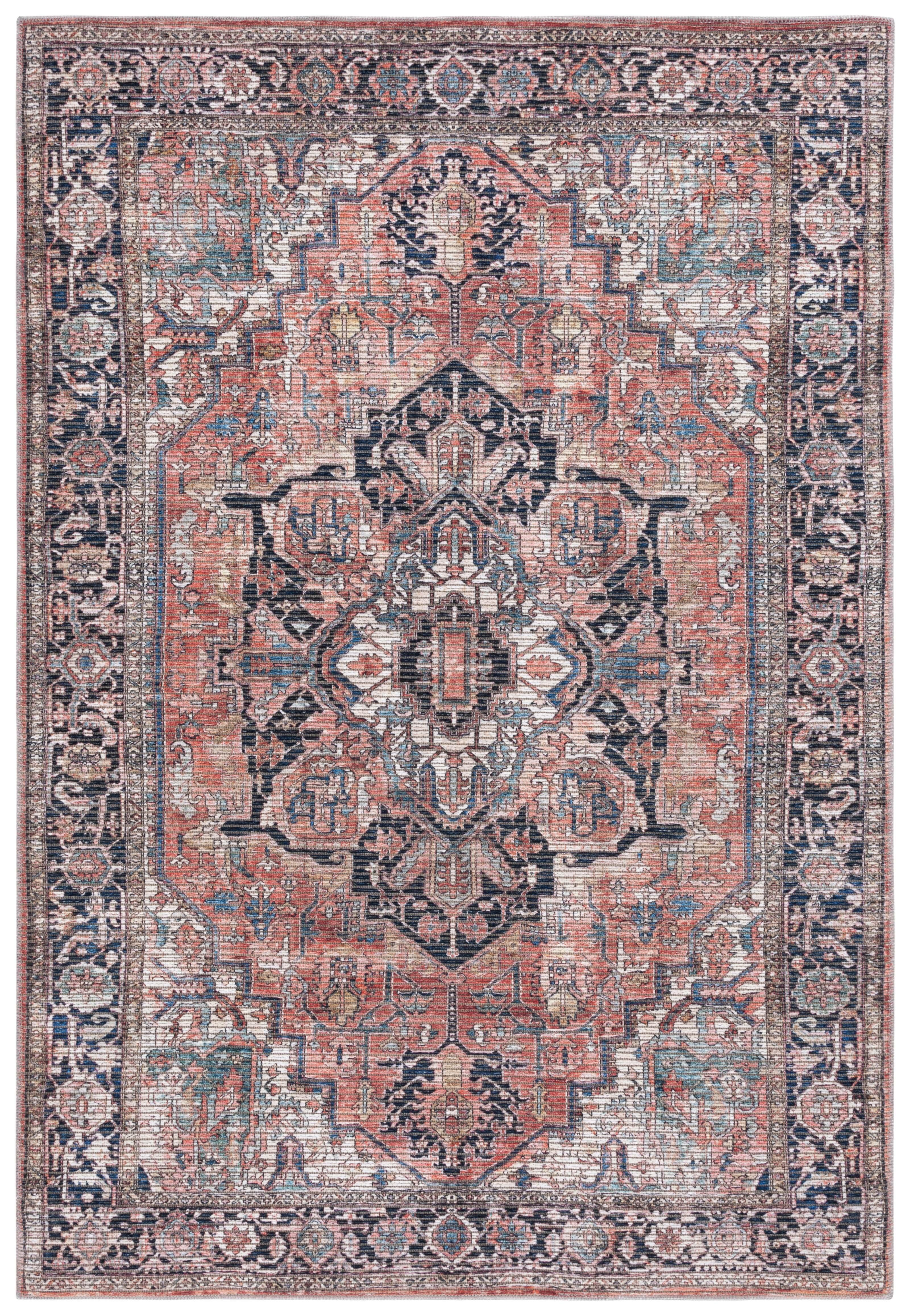 Serapi SEP624 Power Loomed Indoor Area Rug - Rust/Navy - 4'x6' - Safavieh