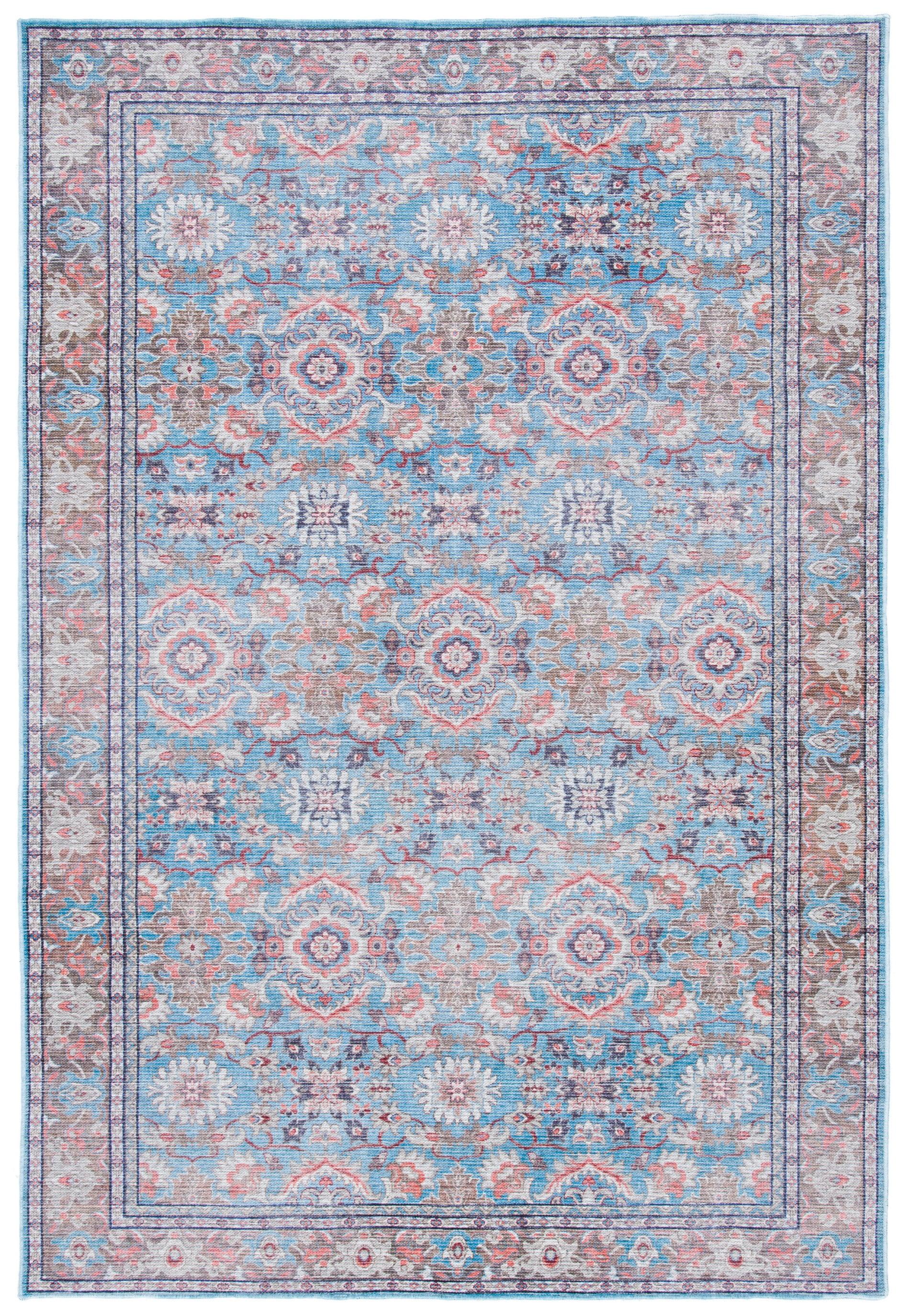Serapi SEP584 Power Loomed Machine Washable Skid-Resistant Indoor Area Rug - Rust/Blue - 8'x10' - Safavieh