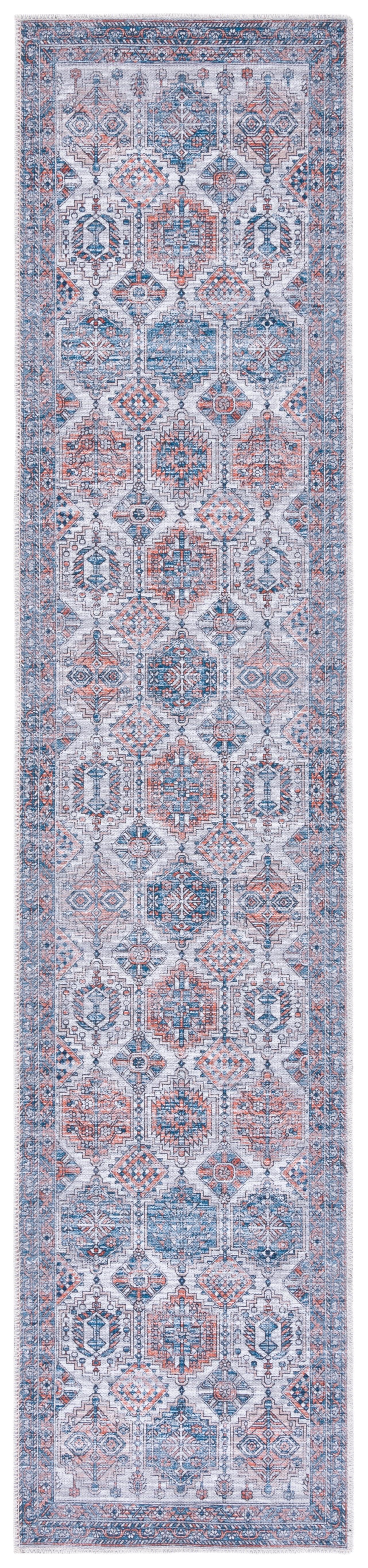 Serapi SEP520 Power Loomed Machine Washable Runner Rug - Ivory/Rust - 2'x9' - Safavieh.