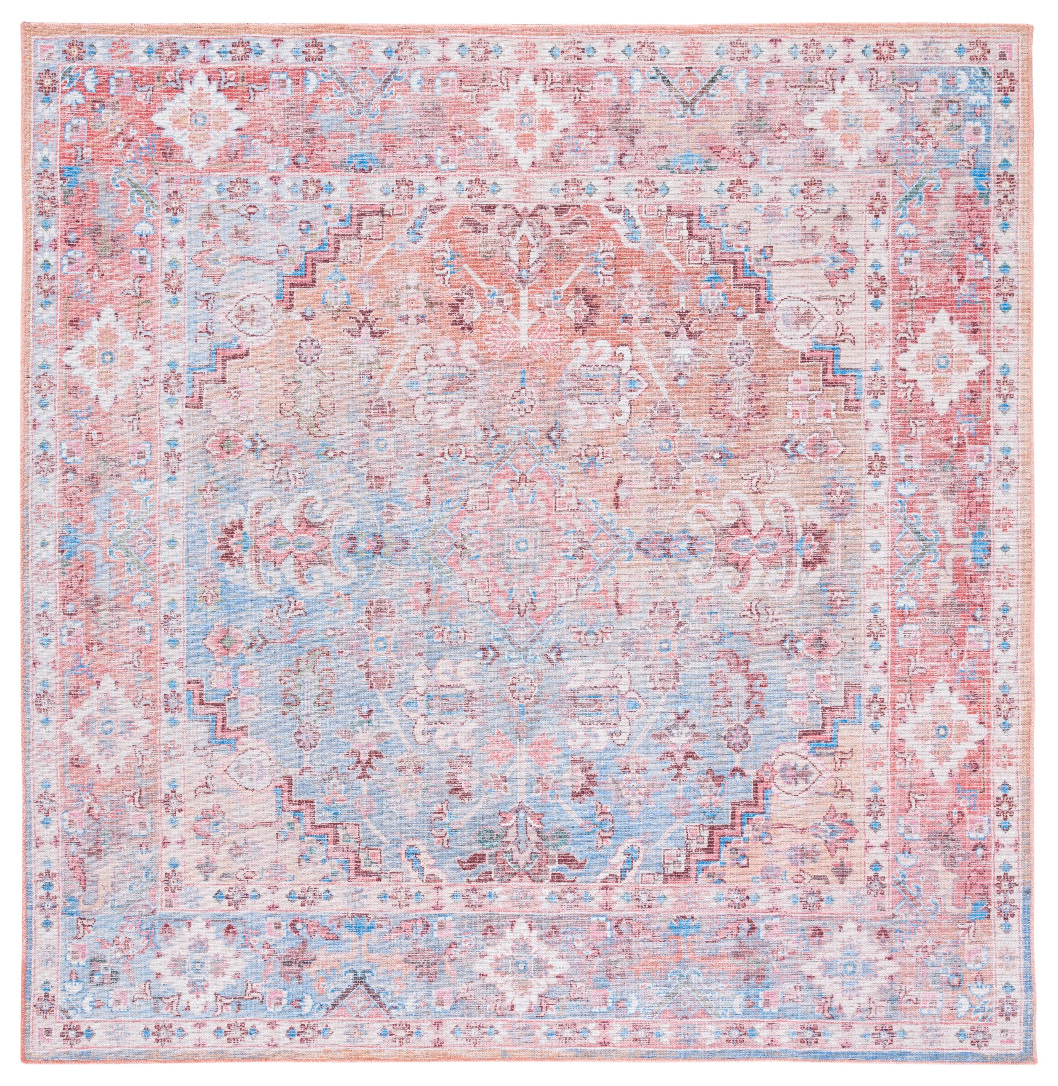 Briana Oriental Pink/Blue Area Rug