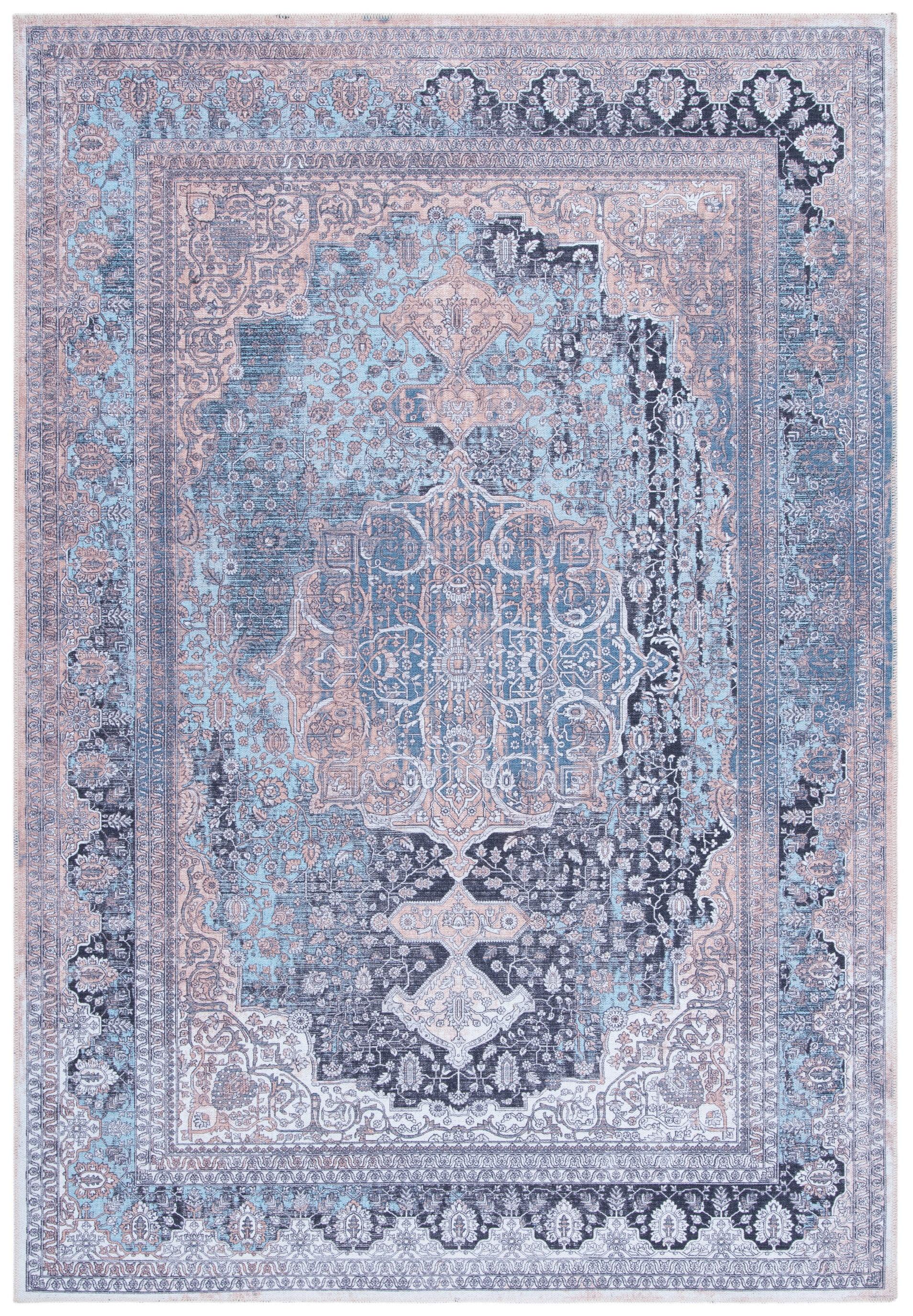 Elysian 9' x 12' Off-White and Light Blue Hand-Knotted Area Rug