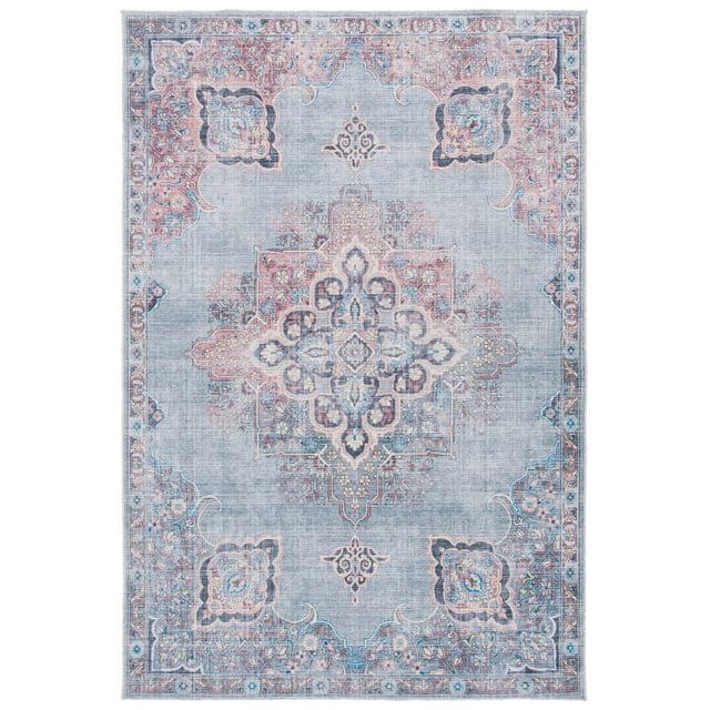 Serapi SEP580 Power Loomed Machine Washable Skid-Resistant Indoor Area Rug - Ivory/Blue - 5'3"x7'6" - Safavieh