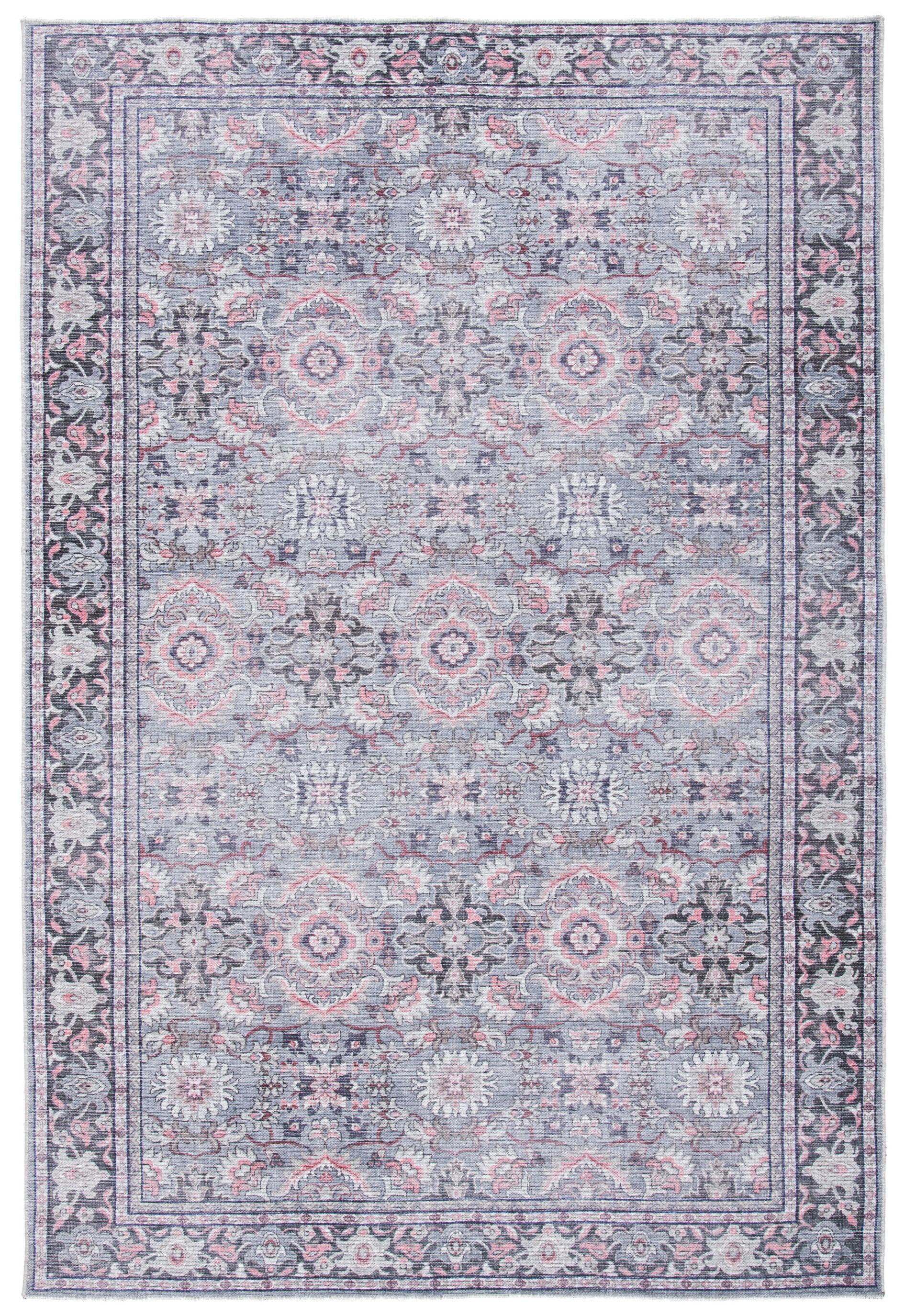 Serapi Gray and Pink Hand-Knotted Washable Area Rug