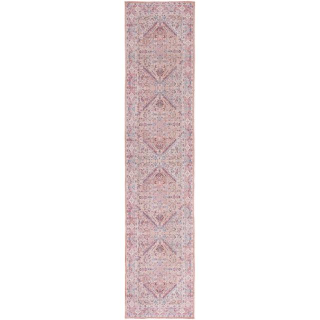 Serapi SEP515 Power Loomed Machine Washable Skid-Resistant Indoor Runner Rug - Beige/Pink - 2'x9' - Safavieh