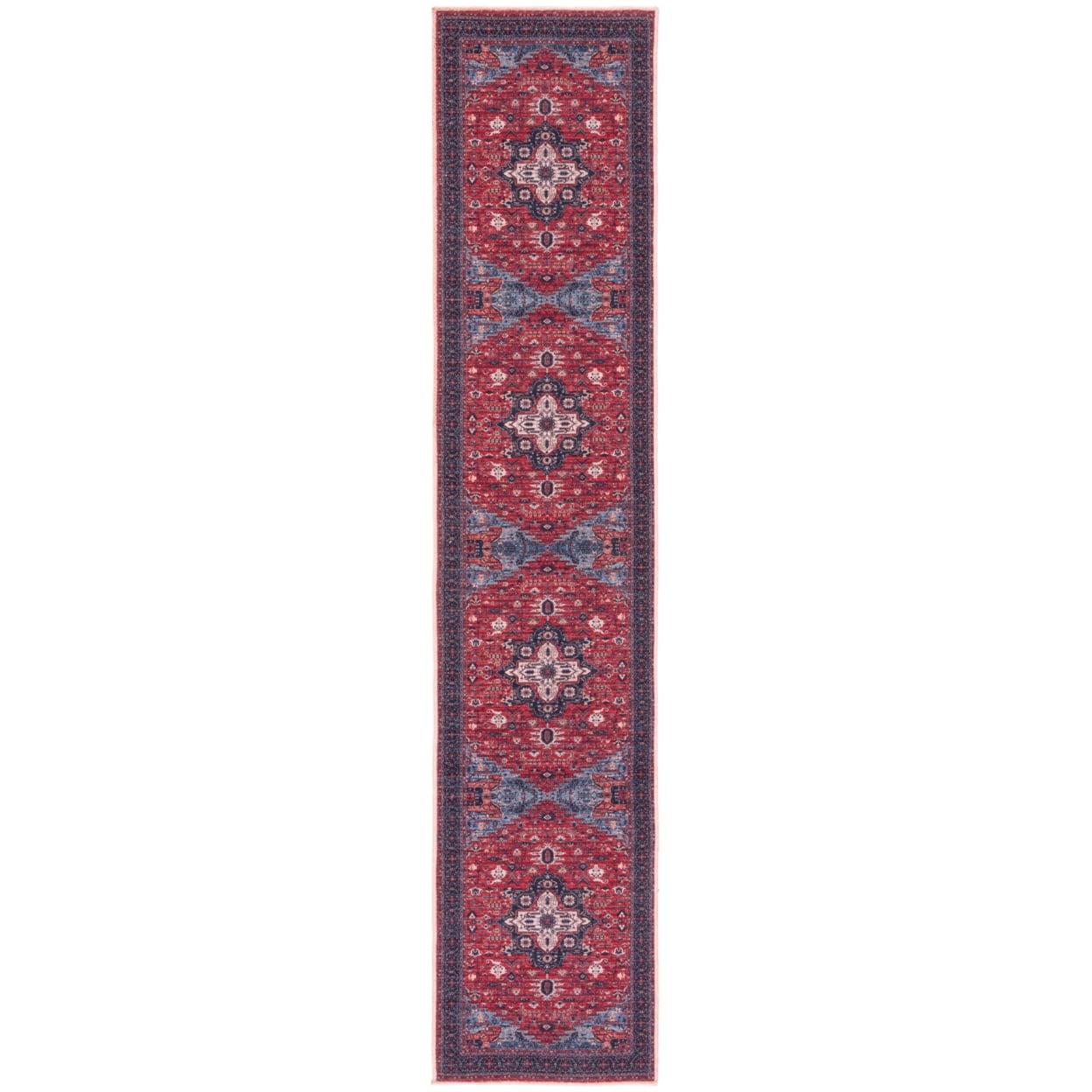 Mistana™ Chenier Oriental Red/Navy Area Rug