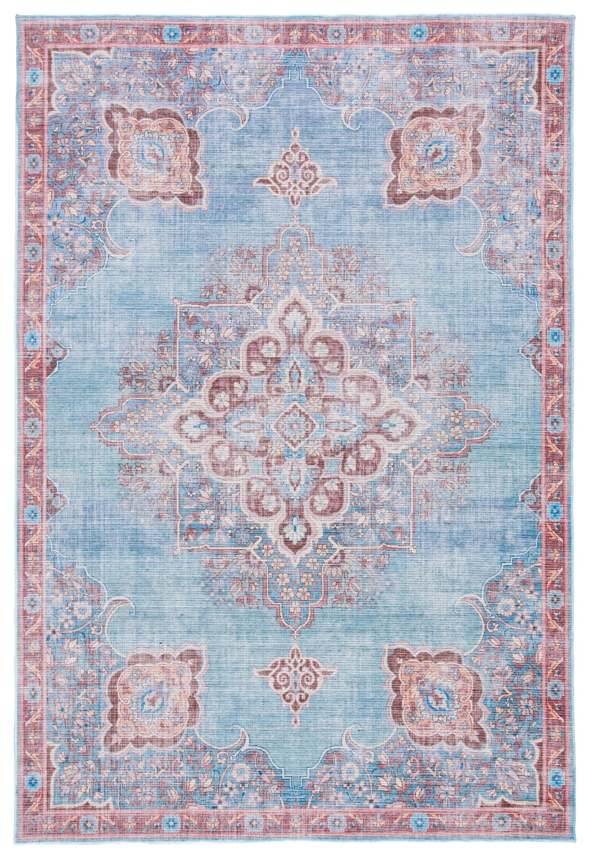 Serapi Transitional Vintage Blue & Brown Area Rug - 5'3" x 7'6"