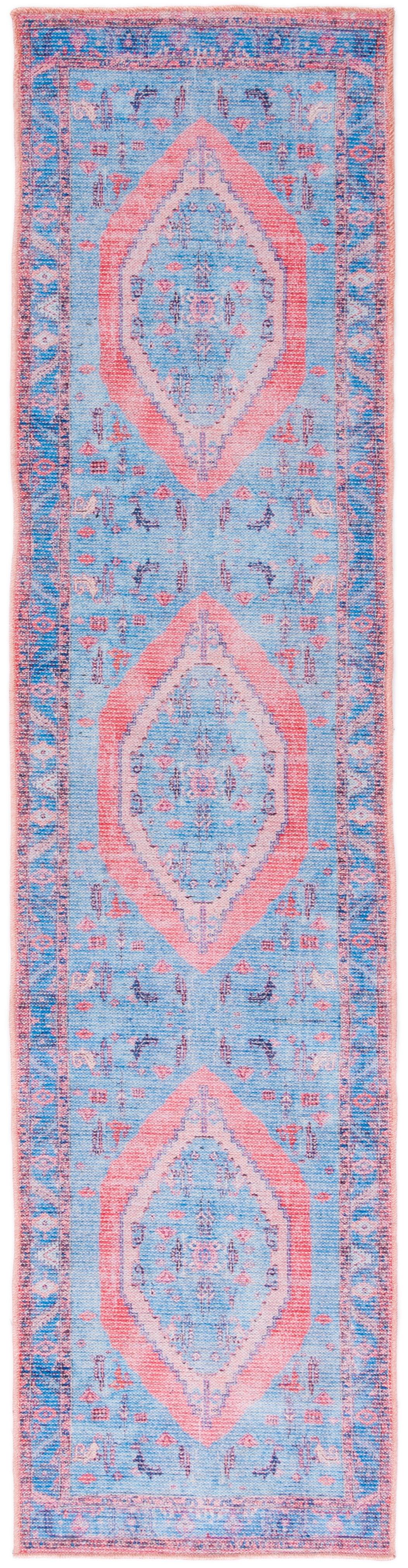 Serapi SEP356 Power Loomed Machine Washable Skid-Resistant Indoor Runner Rug - Light Blue/Beige - 2'x8' - Safavieh