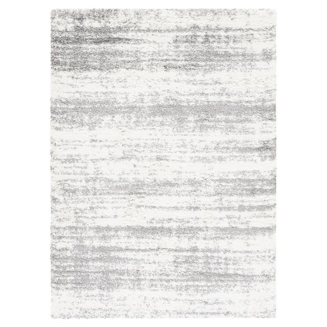Florida Shag SG471 Power Loomed Indoor Runner Rug - Creme/Creme - 2'3"x9' - Safavieh