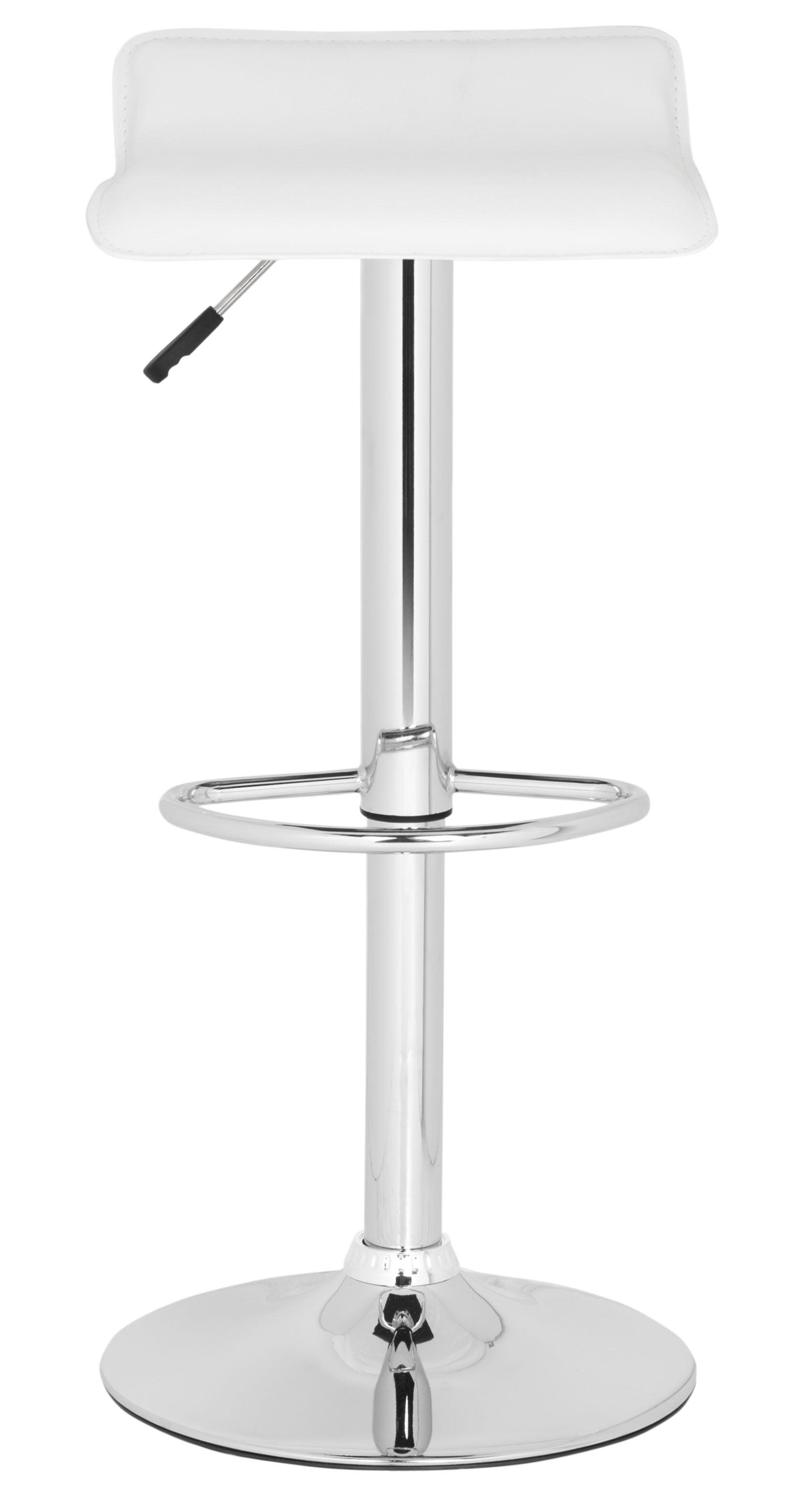 White Adjustable Swivel Backless Metal Bar Stool