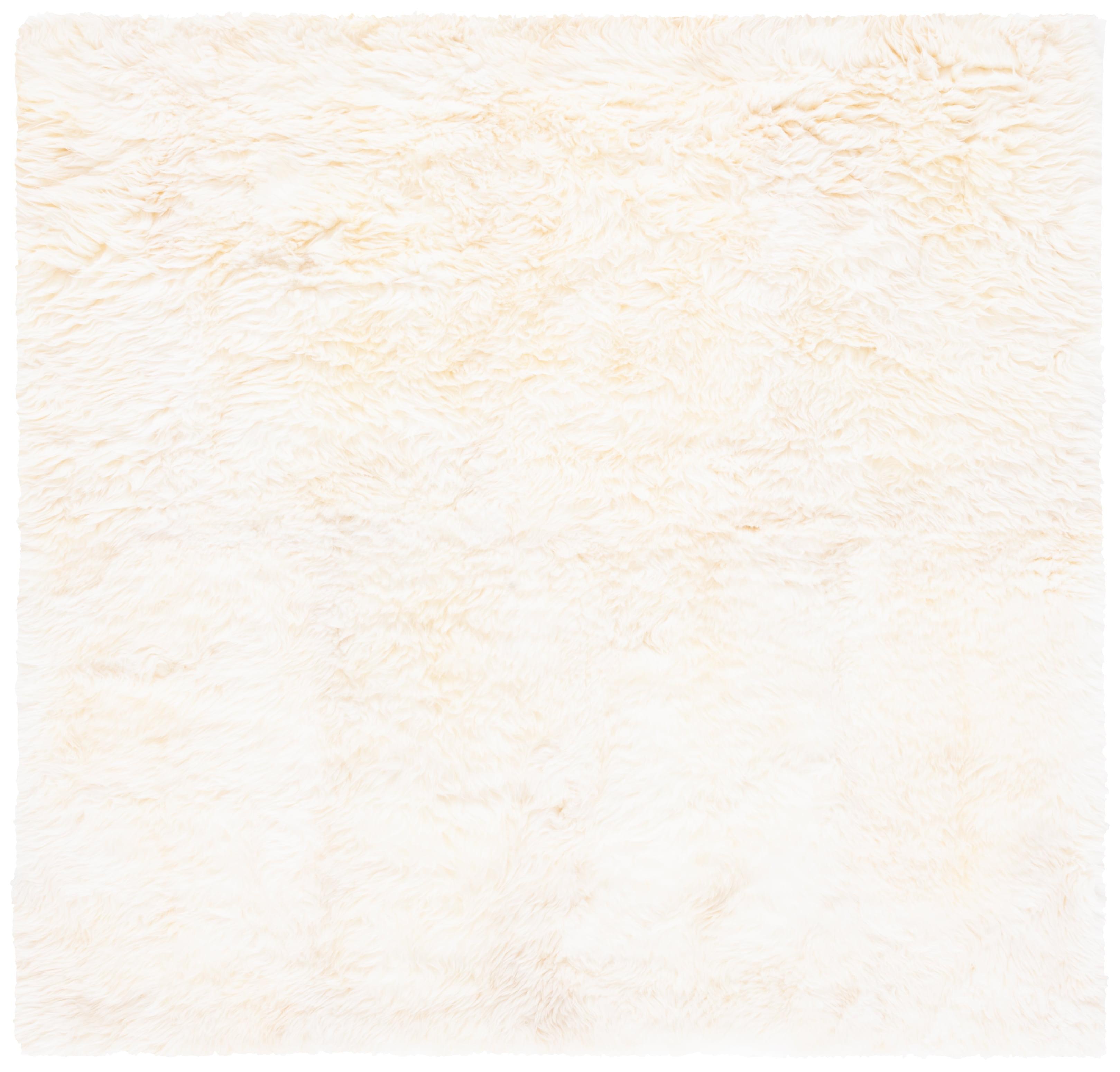 Sheep Skin SHS211 Hand Woven Area Rug - Natural/White - 8'x8' - Safavieh.