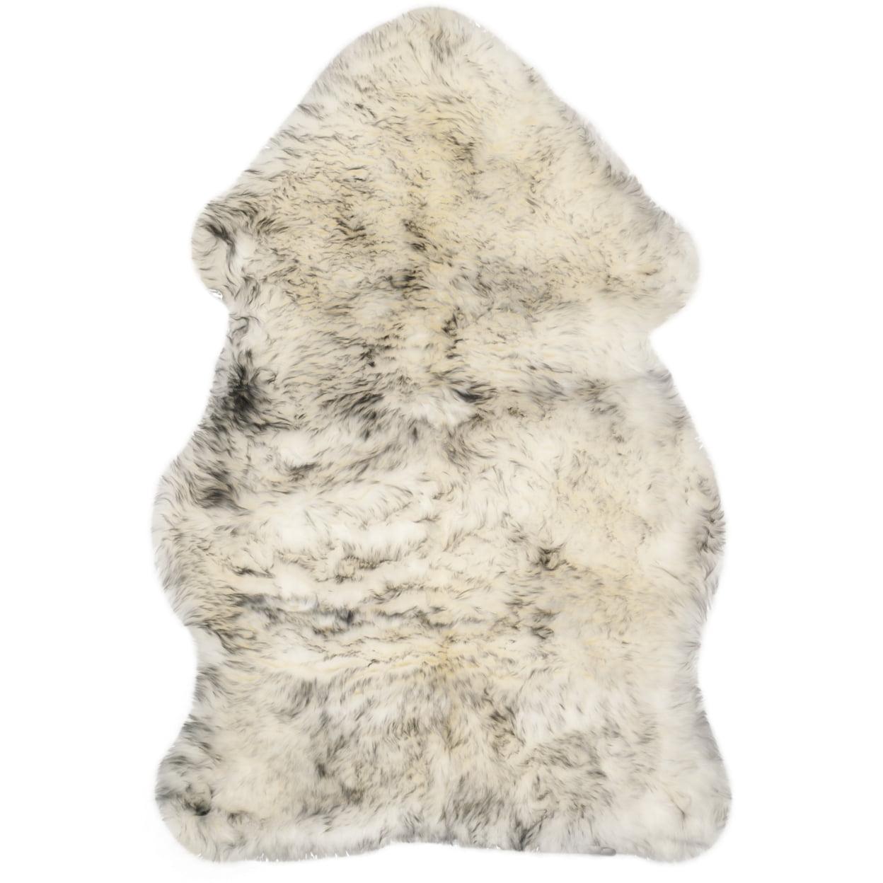 SAFAVIEH Sheep Skin Tiana Sheep Skin Area Rug, Ivory/Smoke Grey, 2' x 3' Specialty