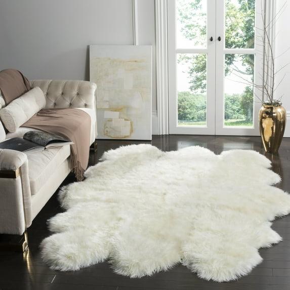 SAFAVIEH Sheep Skin Tiana Sheep Skin Area Rug, White, 3' x 5' Specialty