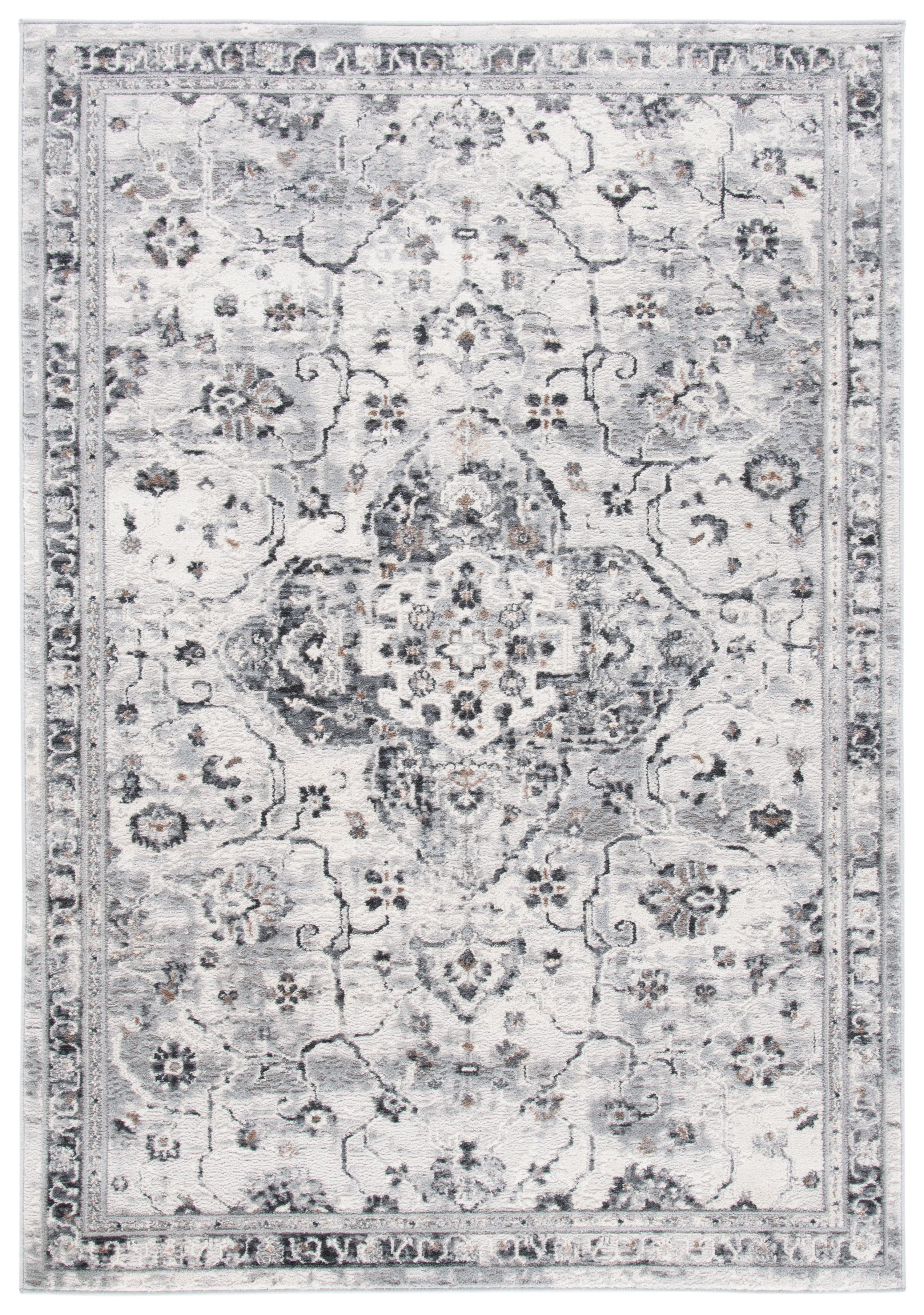 Isabella ISA936 Power Loomed Area Rug - Light Grey/Grey - 4'x6' - Safavieh.