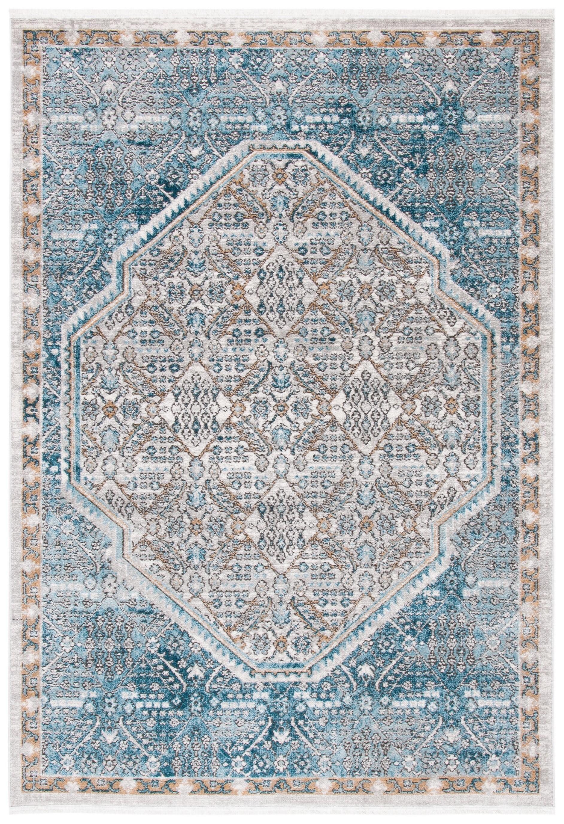 Shivan SHV714 Power Loomed Indoor Area Rug - Blue/Grey - 4'x6' - Safavieh