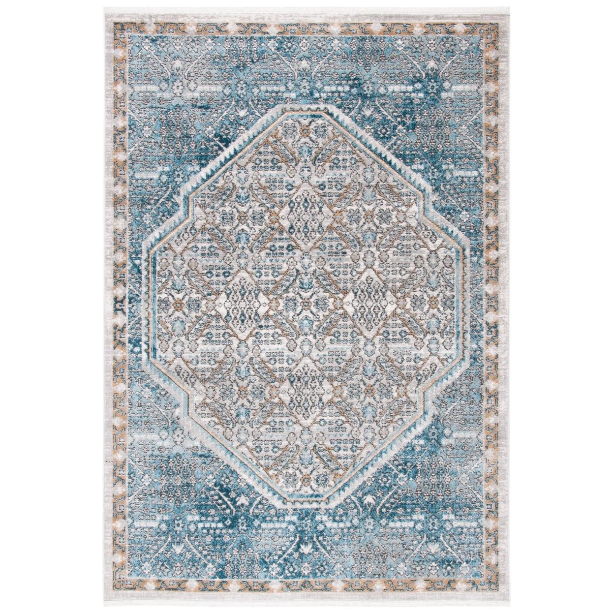 Shivan SHV714 Power Loomed Indoor Area Rug - Blue/Grey - 5'3"x7'6" - Safavieh