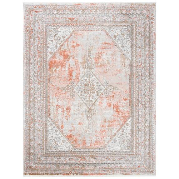 Shivan SHV725 Power Loomed Indoor Area Rug - Rose/Grey - 9'x12' - Safavieh