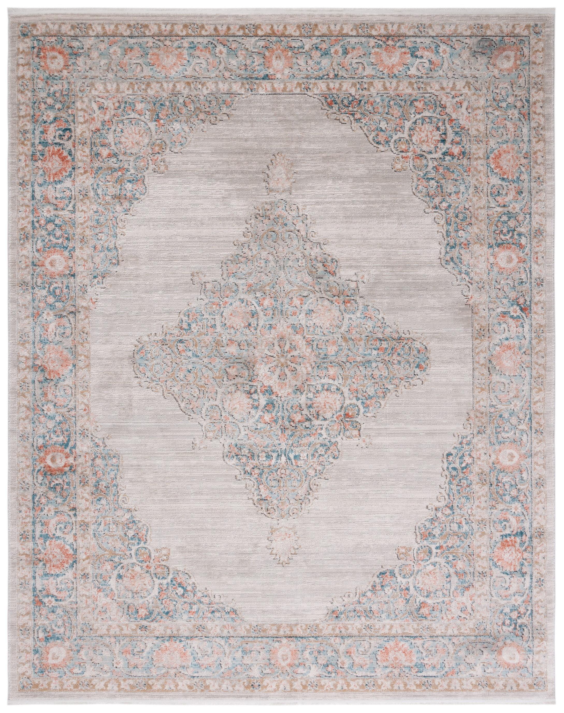 Elysian Gray Synthetic 9' x 12' Hand-Knotted Area Rug