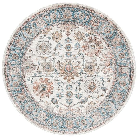 Shivan SHV797 Power Loomed Area Rug - Grey/Blue - 6'7" round - Safavieh.