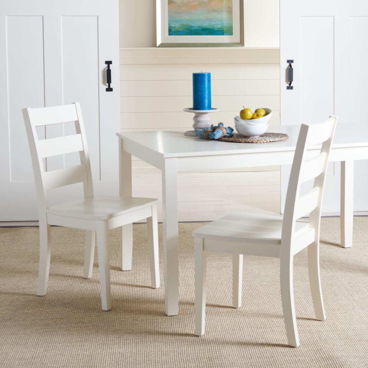 Contemporary Silio 62" White Wood Rectangle Dining Table