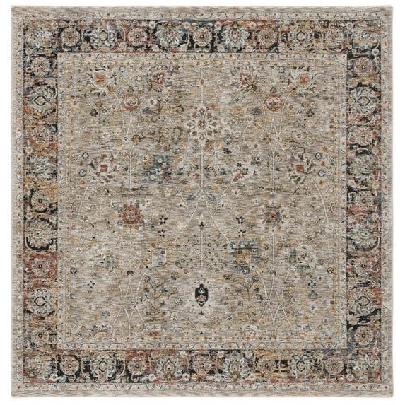 Silverado SVD112 Power Loomed Area Rug - Beige/Rust - 6'4"x6'4"Square - Safavieh.