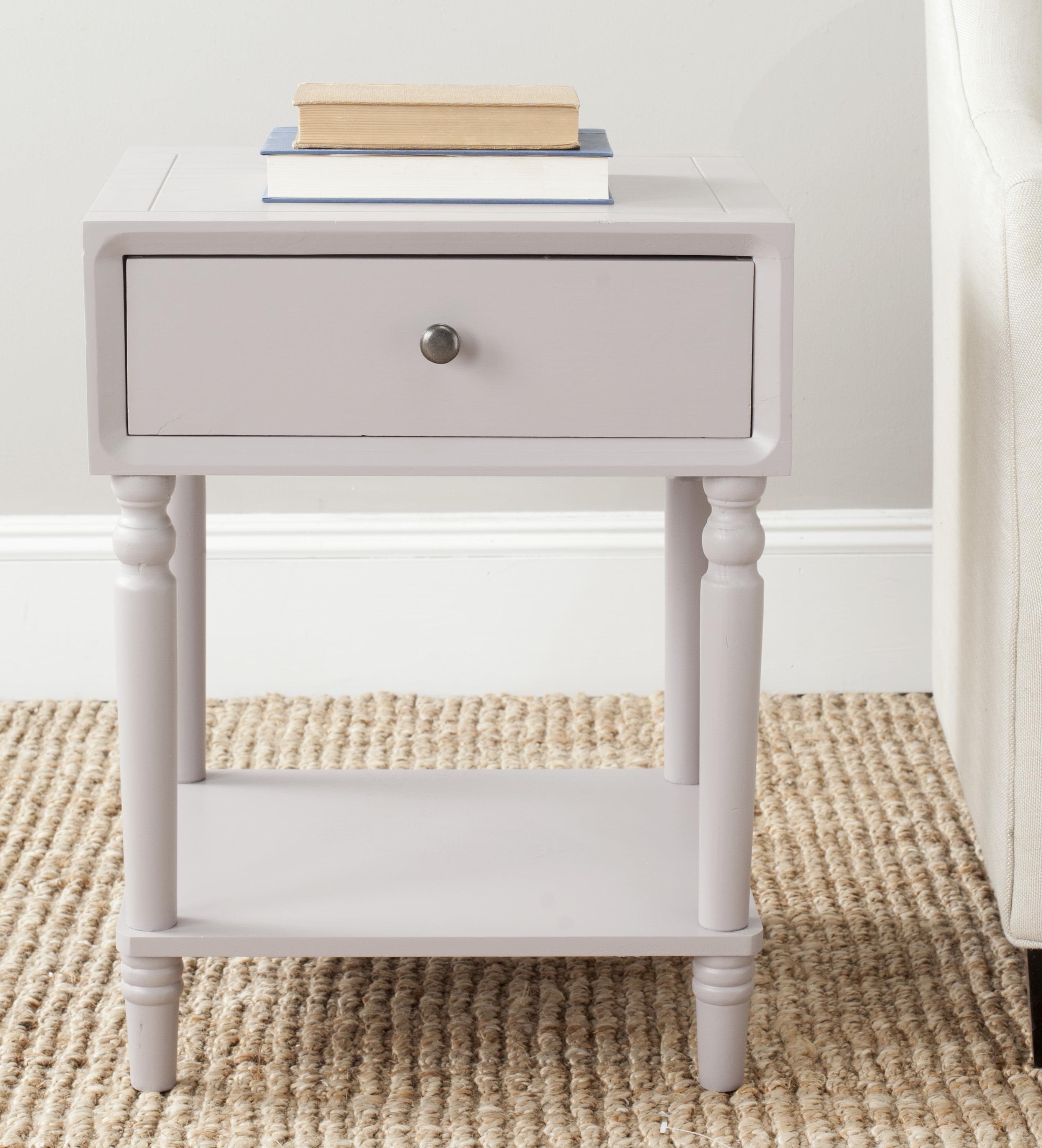 Transitional Siobhan White Pine 1-Drawer End Table