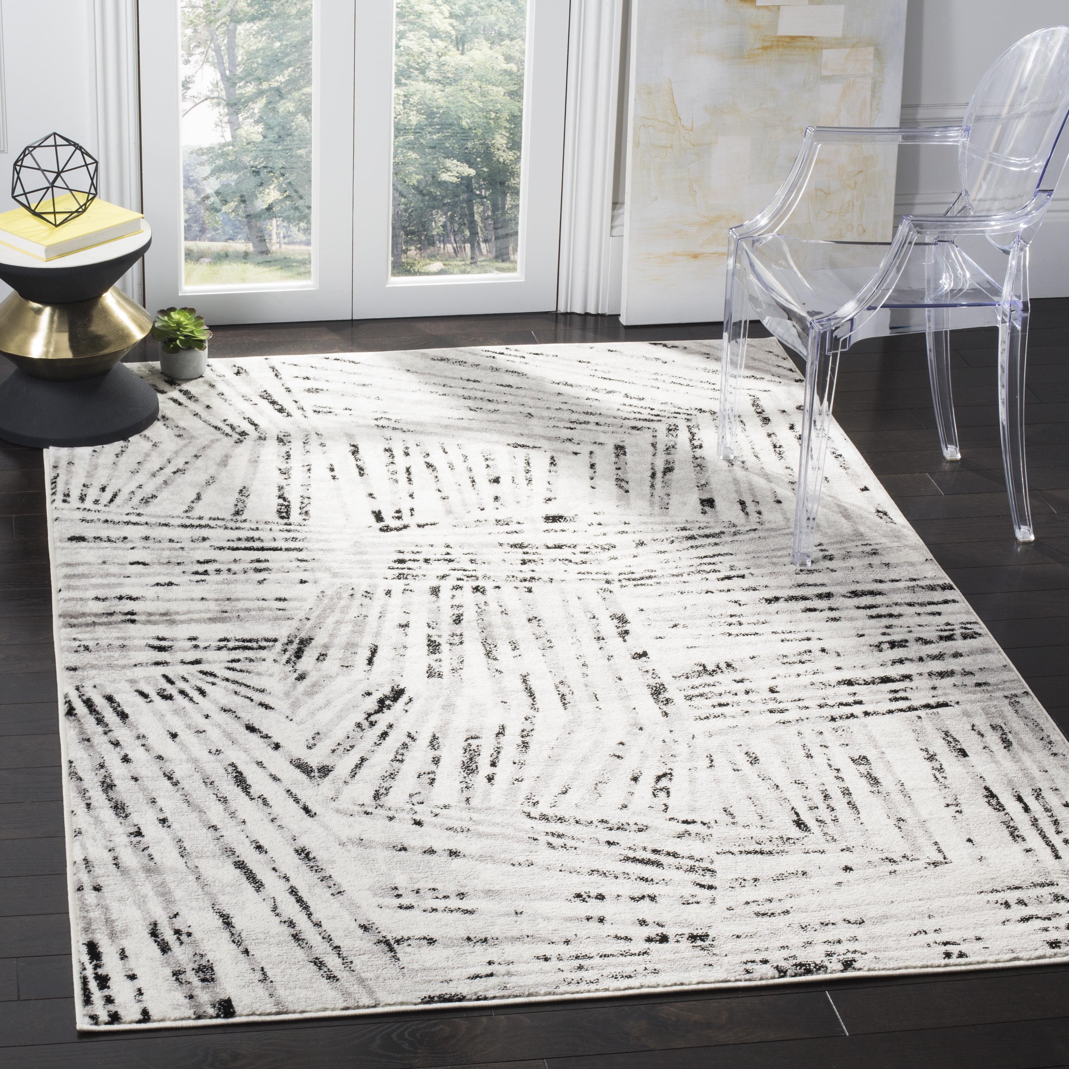 SAFAVIEH Skyler Carlene Geometric Area Rug, Grey/Ivory, 9' x 12'