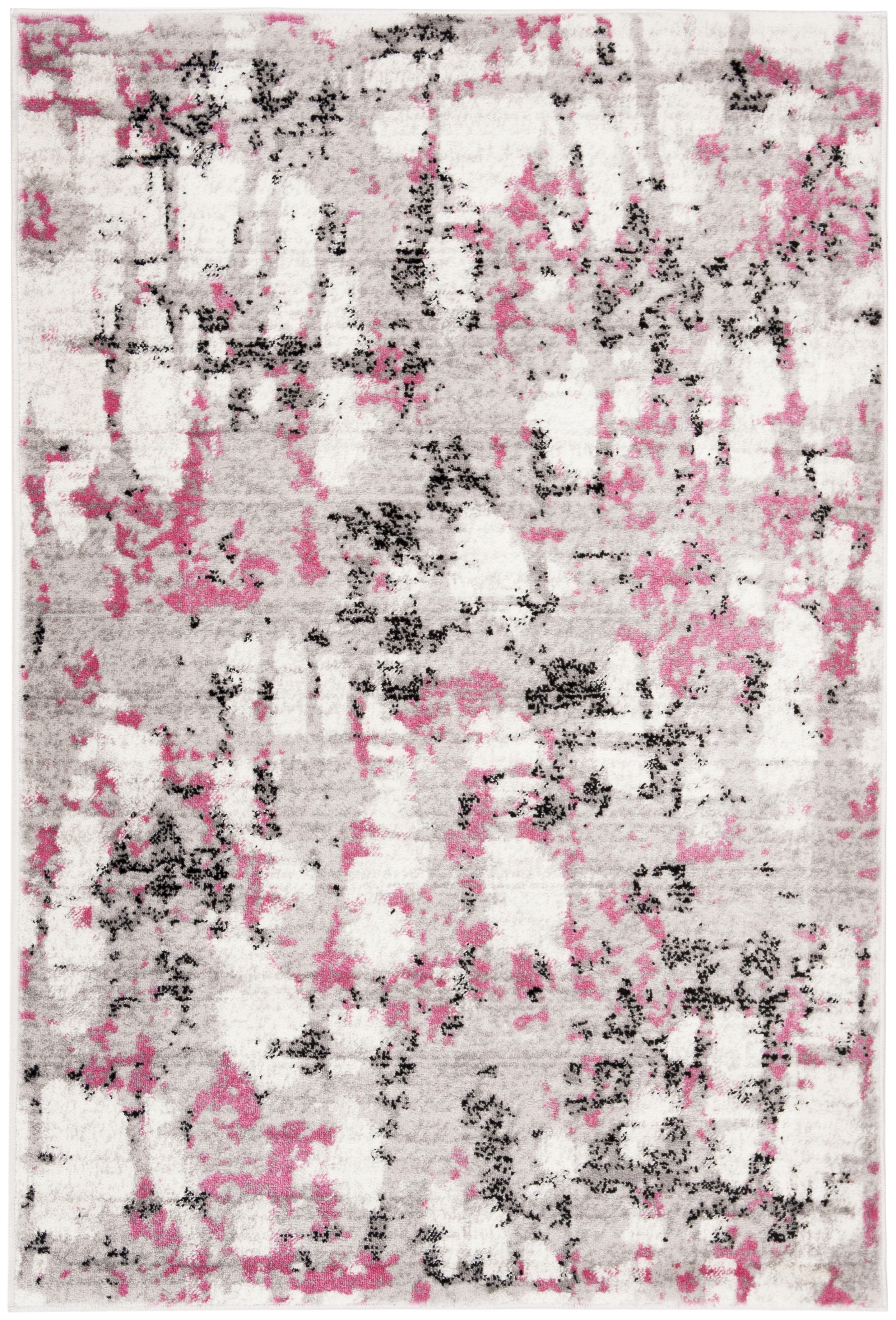 SAFAVIEH Skyler Langston Distressed Area Rug, Grey/Pink, 3' x 5'