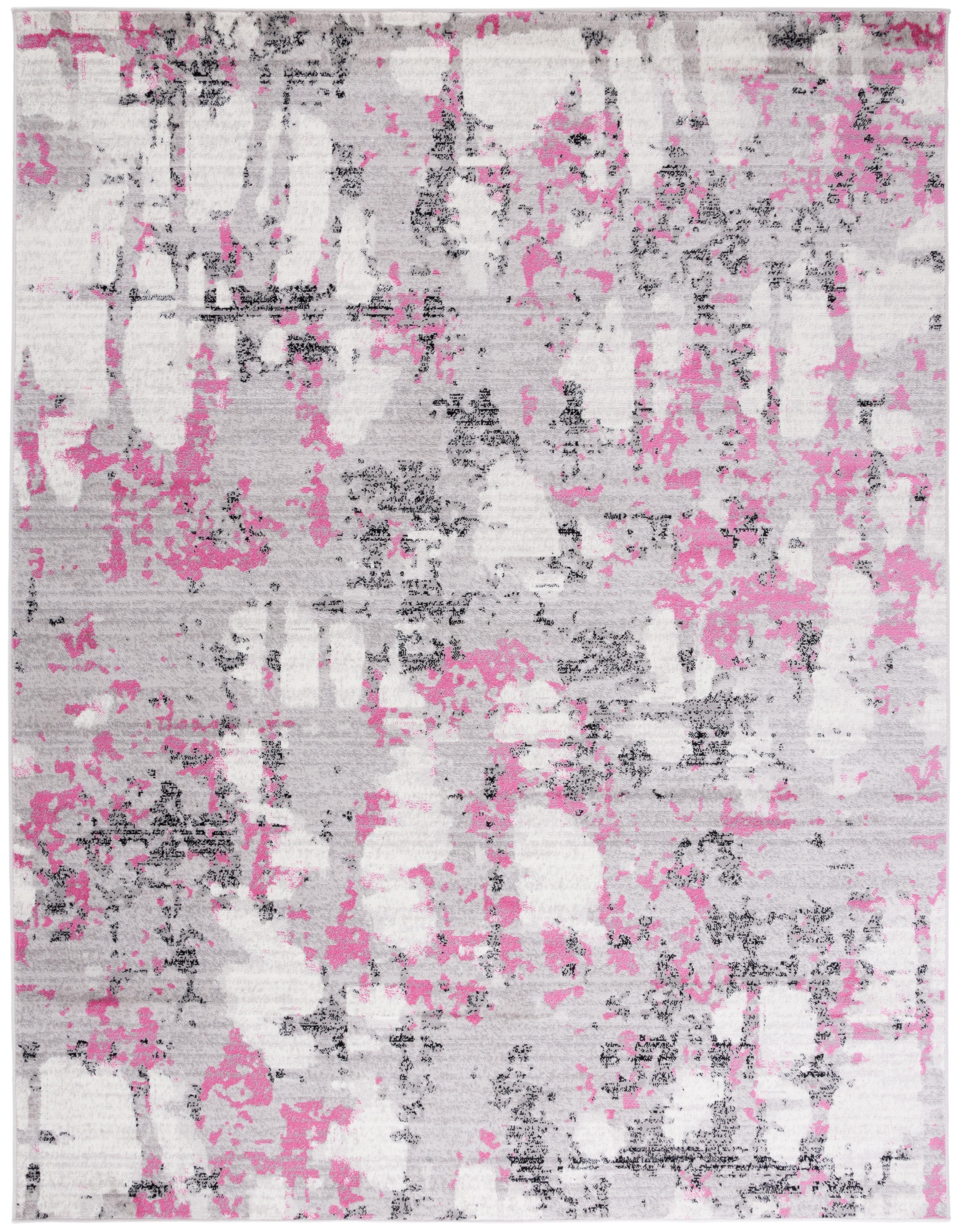 SAFAVIEH Skyler Langston Distressed Area Rug, Grey/Pink, 10' x 14'