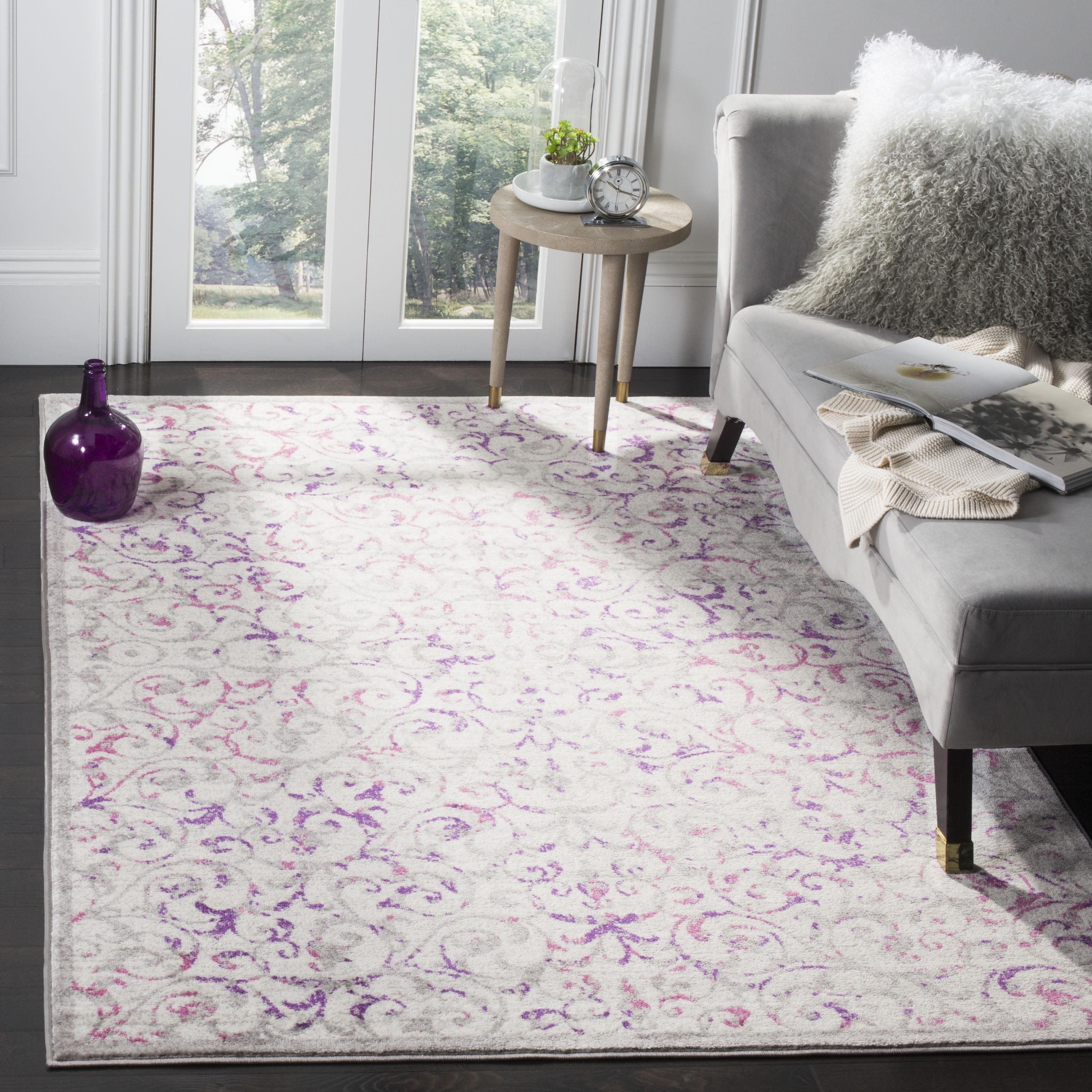 SAFAVIEH Skyler Franklin Floral Area Rug, Ivory/Pink, 9' x 12'